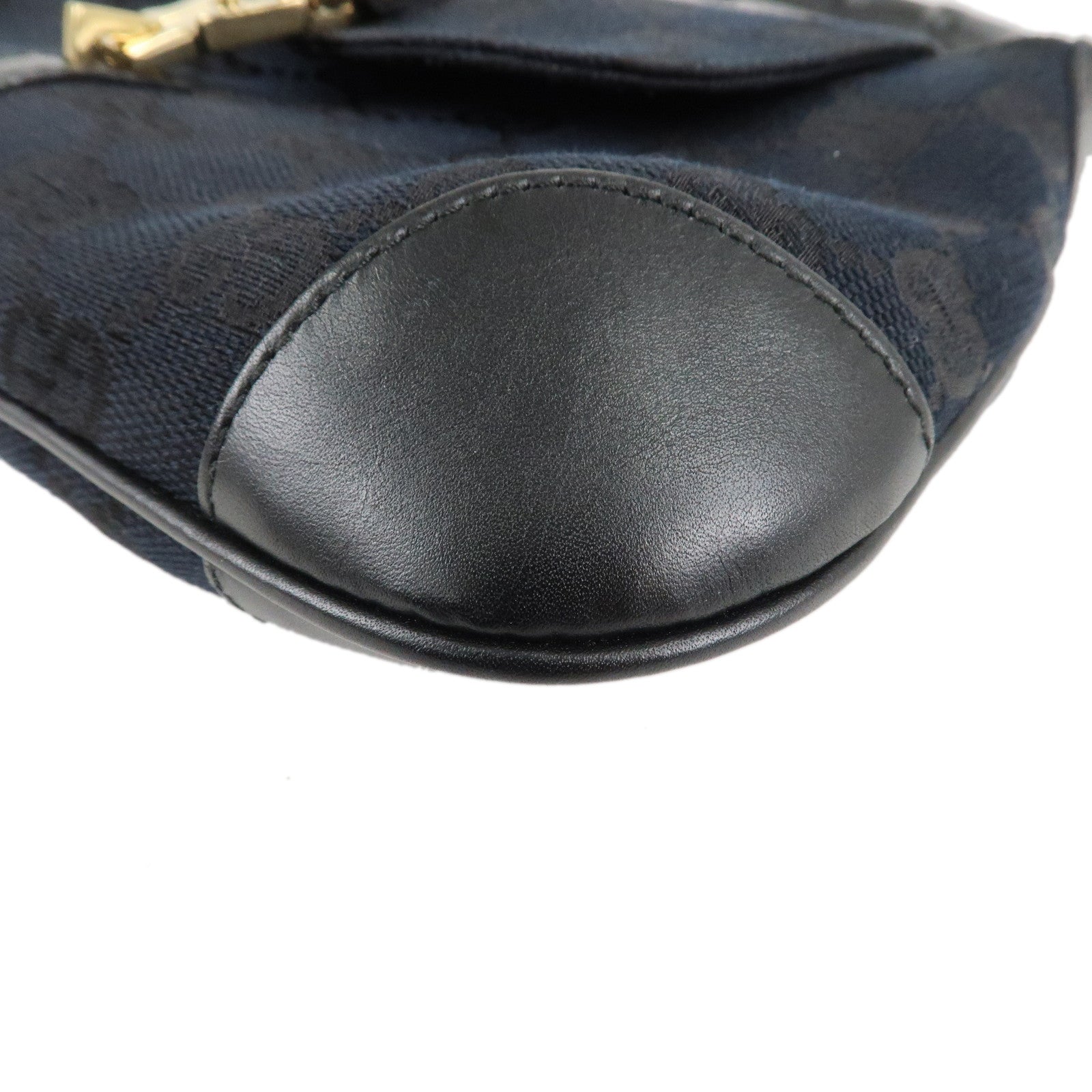 GUCCI Bamboo GG Canvas Leather Mini Hand Bag Black 005.0811 Used