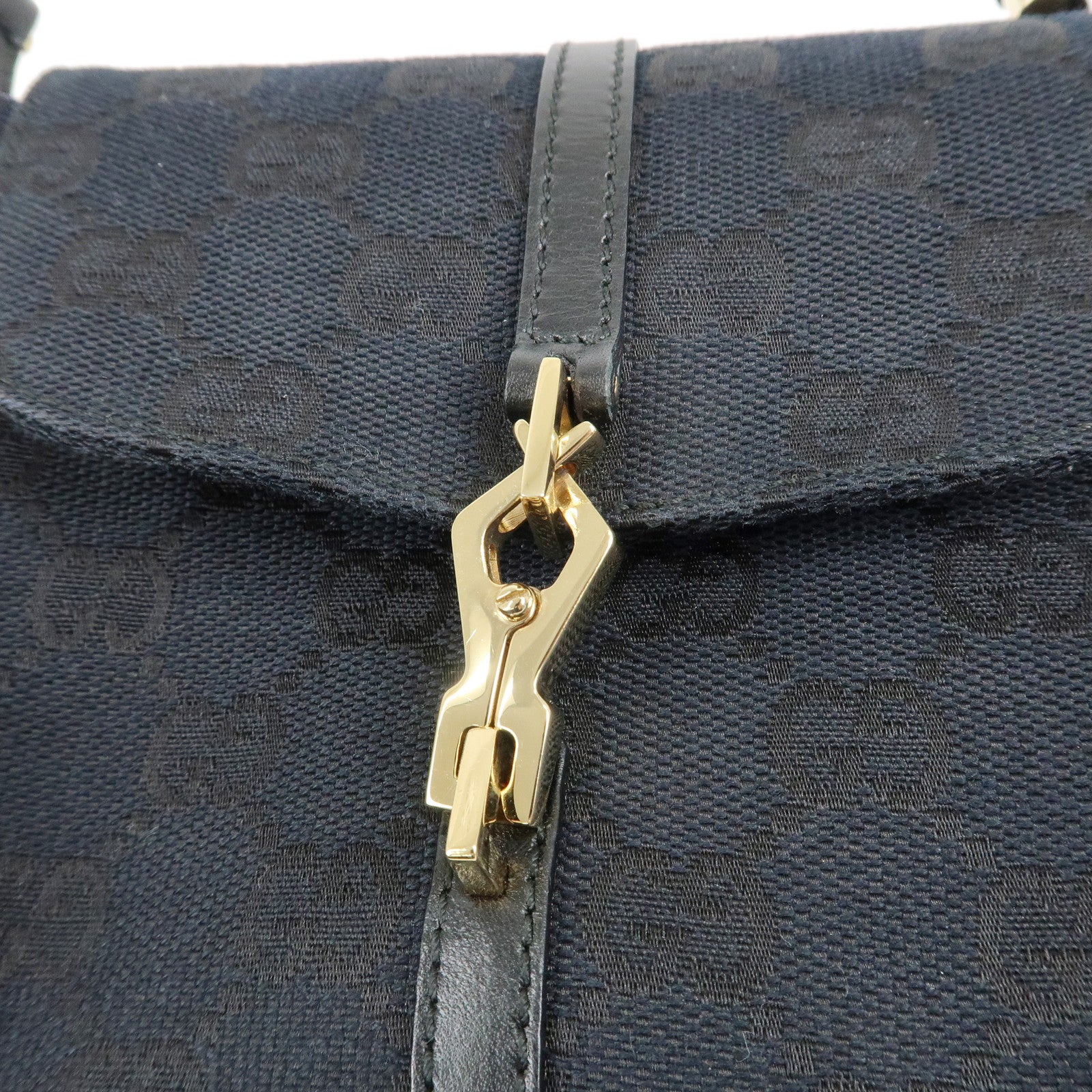 GUCCI Bamboo GG Canvas Leather Mini Hand Bag Black 005.0811 Used