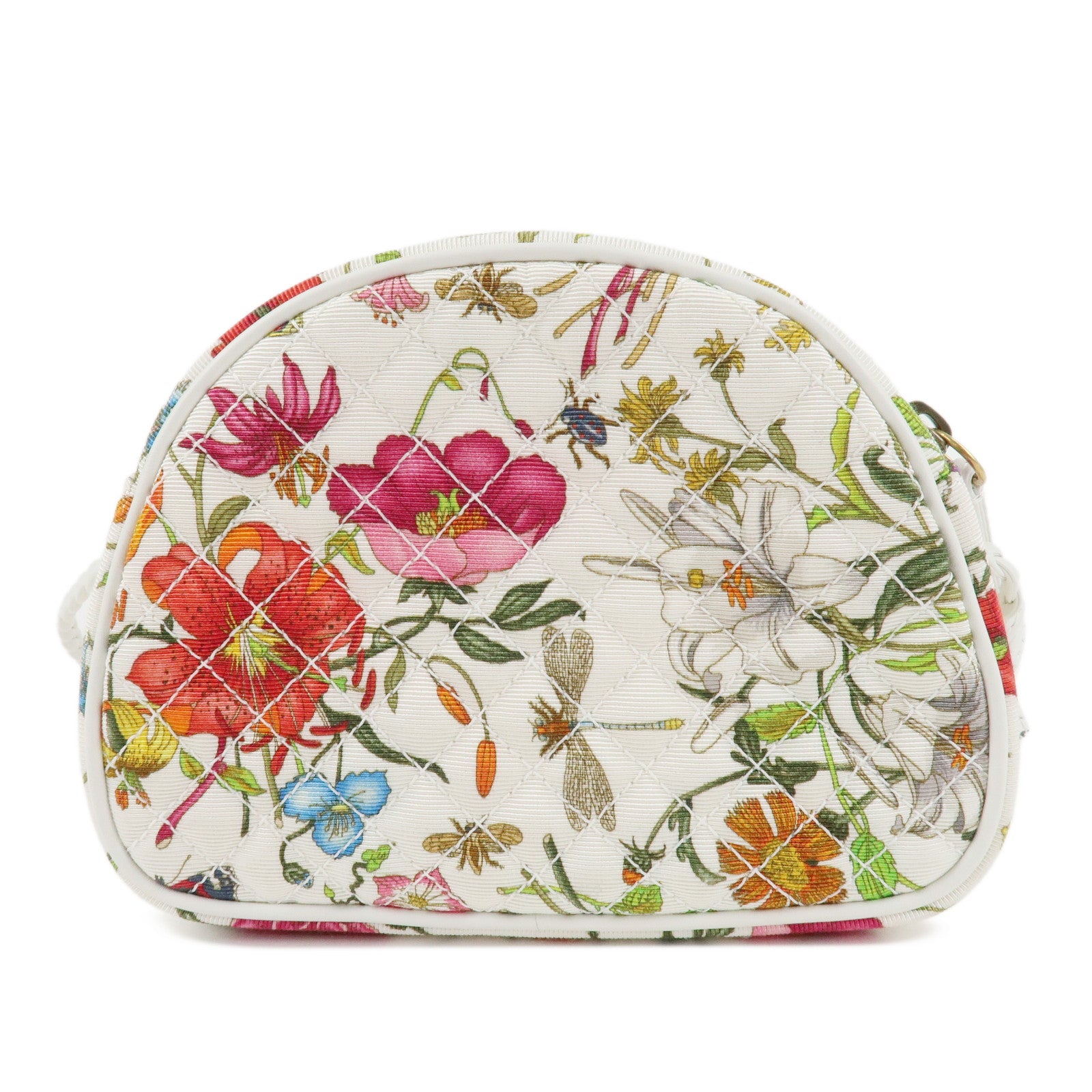 GUCCI Horsebit Laminate Canvas Leather Shoulder Bag Ivory 534951 Used