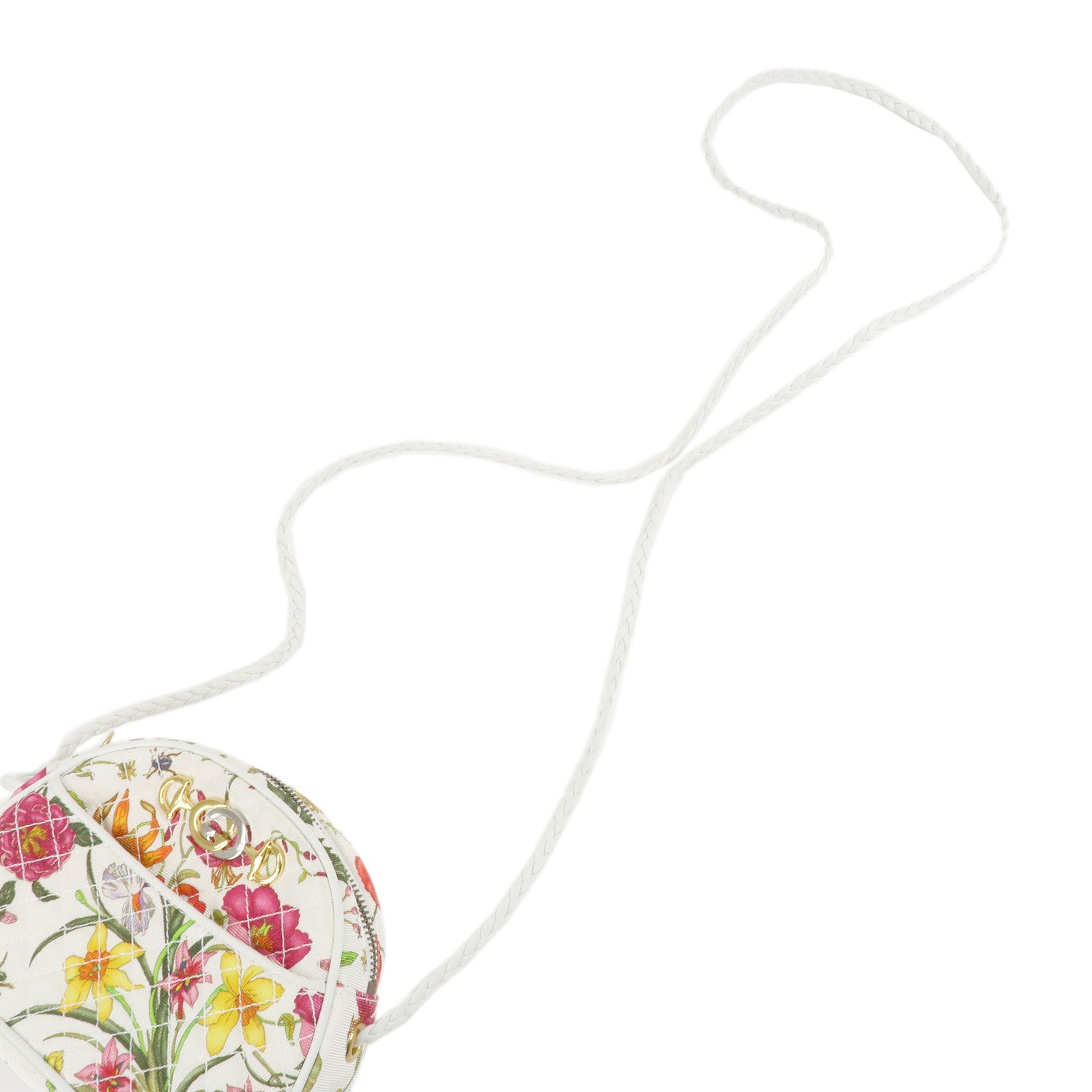 GUCCI Horsebit Laminate Canvas Leather Shoulder Bag Ivory 534951 Used