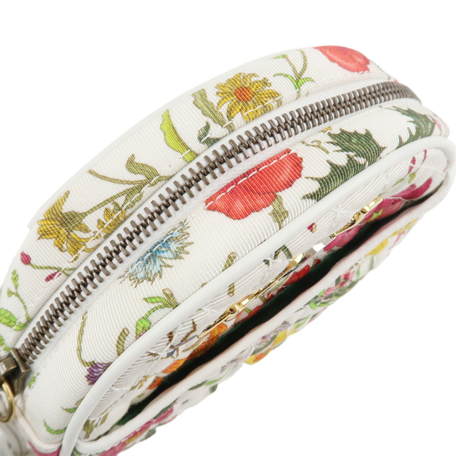 GUCCI Horsebit Laminate Canvas Leather Shoulder Bag Ivory 534951 Used