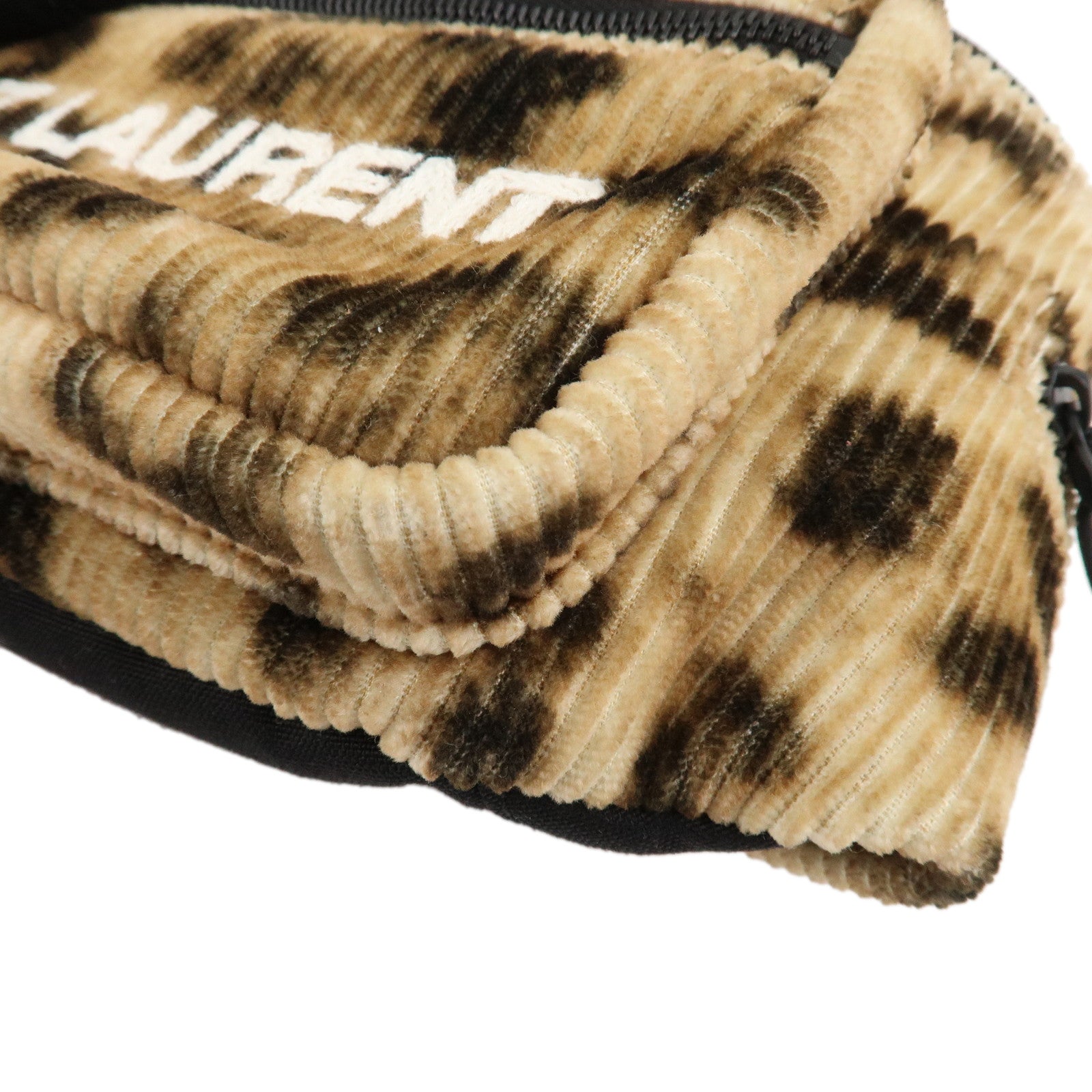 Saint Laurent Paris Cotton Nylon NUXX Body Bag Leopard 581375 Used