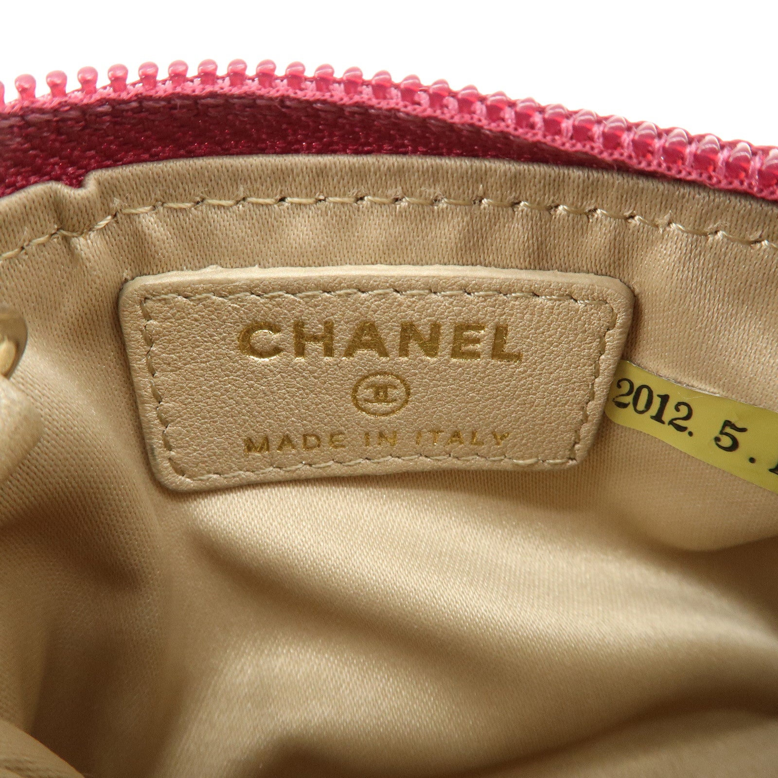 CHANEL Camellia COCO Mark Lamb Skin Coin Case Pink A50090 Used