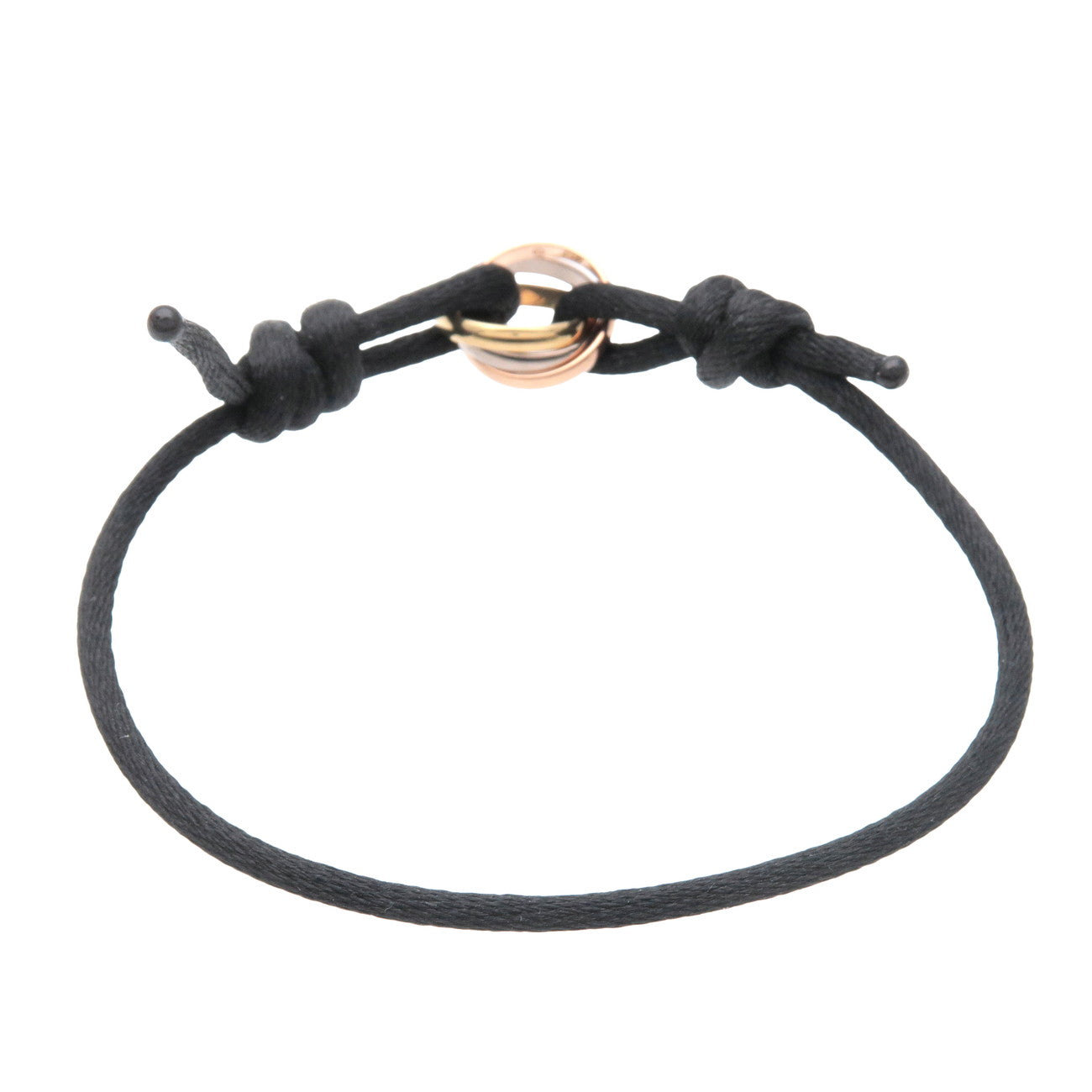Cartier Trinity Code Bracelet K18 750 Yellow/White/Rose Gold Black Used