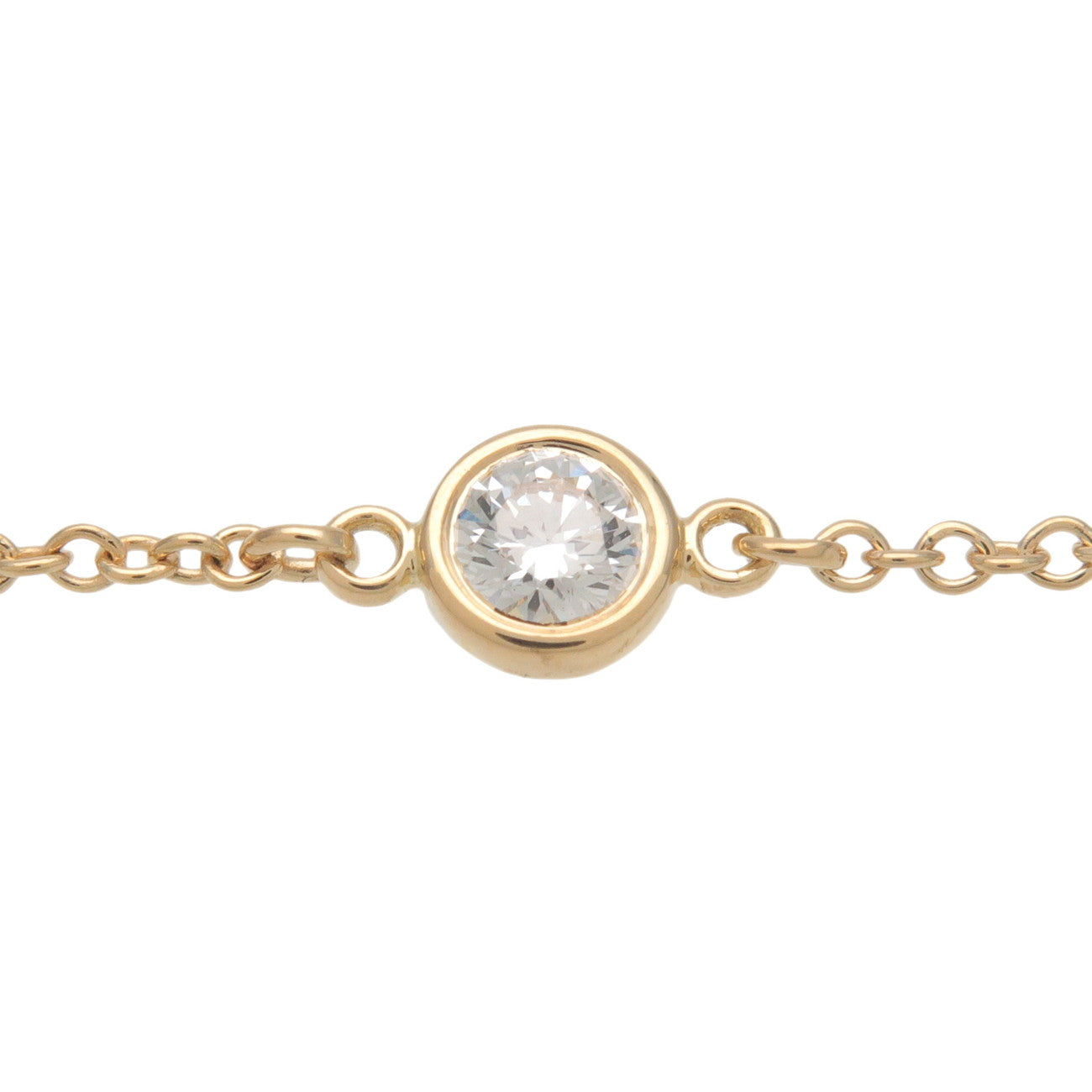 Tiffany&Co. By the Yard 1P Diamond Bracelet 0.08ct K18 Yellow Gold Used