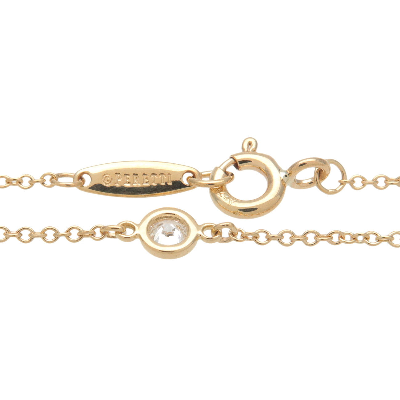 Tiffany&Co. By the Yard 1P Diamond Bracelet 0.08ct K18 Yellow Gold Used