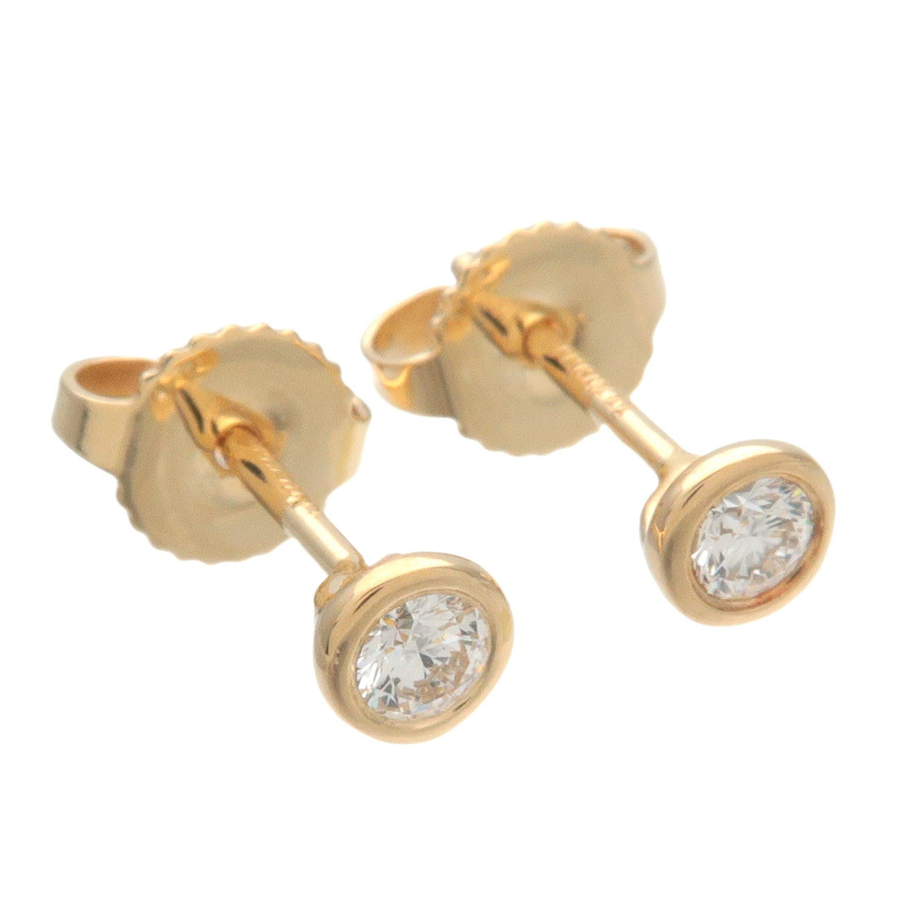 Tiffany&Co. By the Yard Diamond Earrings 0.12ct K18YG Yellow Gold Used
