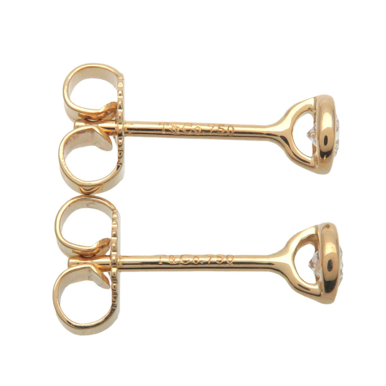 Tiffany&Co. By the Yard Diamond Earrings 0.12ct K18YG Yellow Gold Used