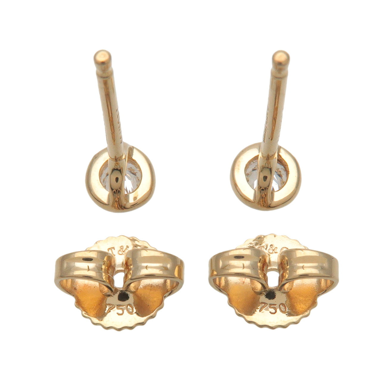 Tiffany&Co. By the Yard Diamond Earrings 0.12ct K18YG Yellow Gold Used
