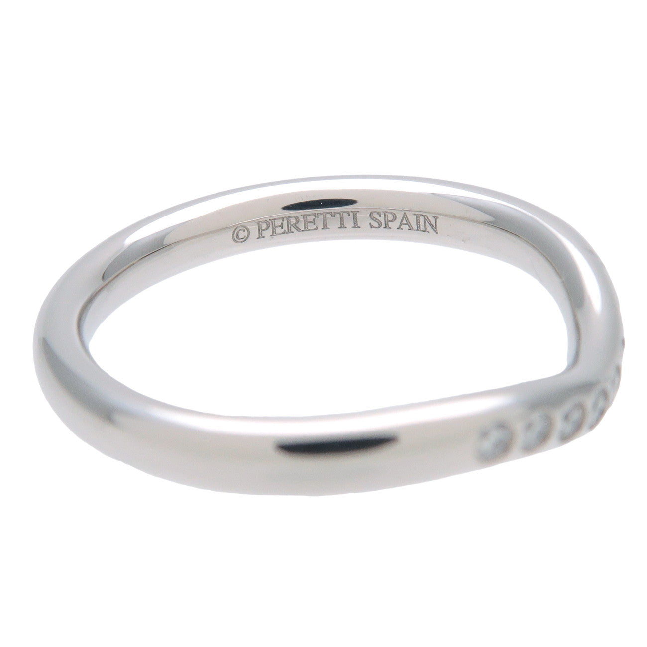 Tiffany&Co. Curved Band 9P Diamond Ring PT950 Platinum US3-3.5 Used
