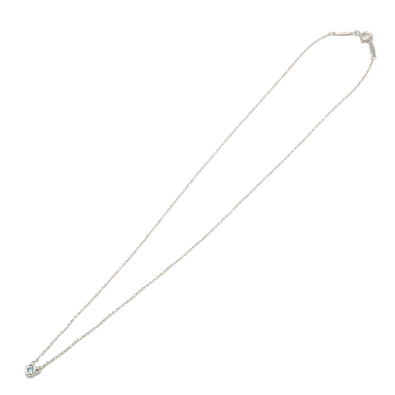 Tiffany&Co. By the Yard 1P Aquamarine Necklace 0.13ct SV925 Used