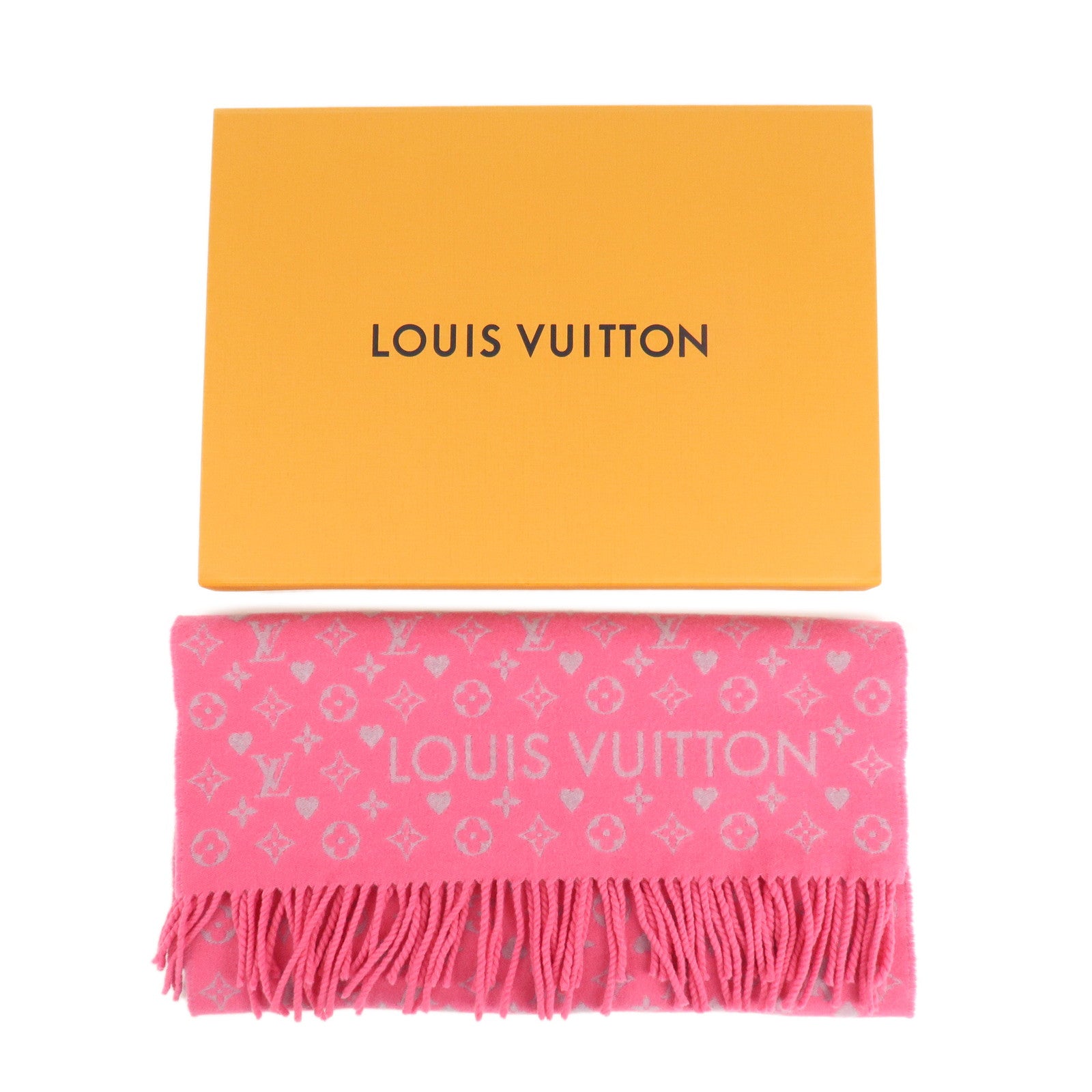 Louis Vuitton Escharp Game On Pink Scarf Pink M76901 Used