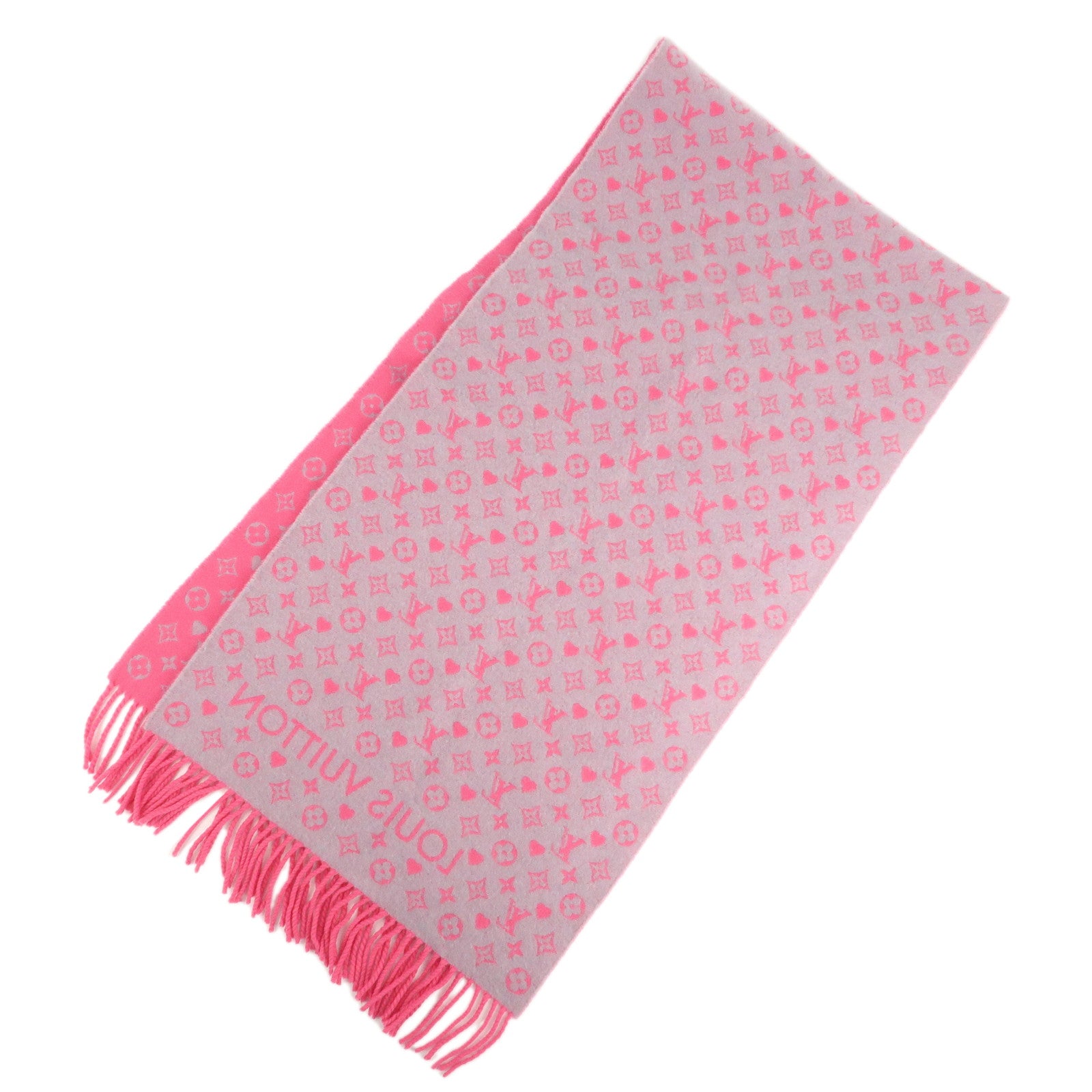 Louis Vuitton Escharp Game On Pink Scarf Pink M76901 Used