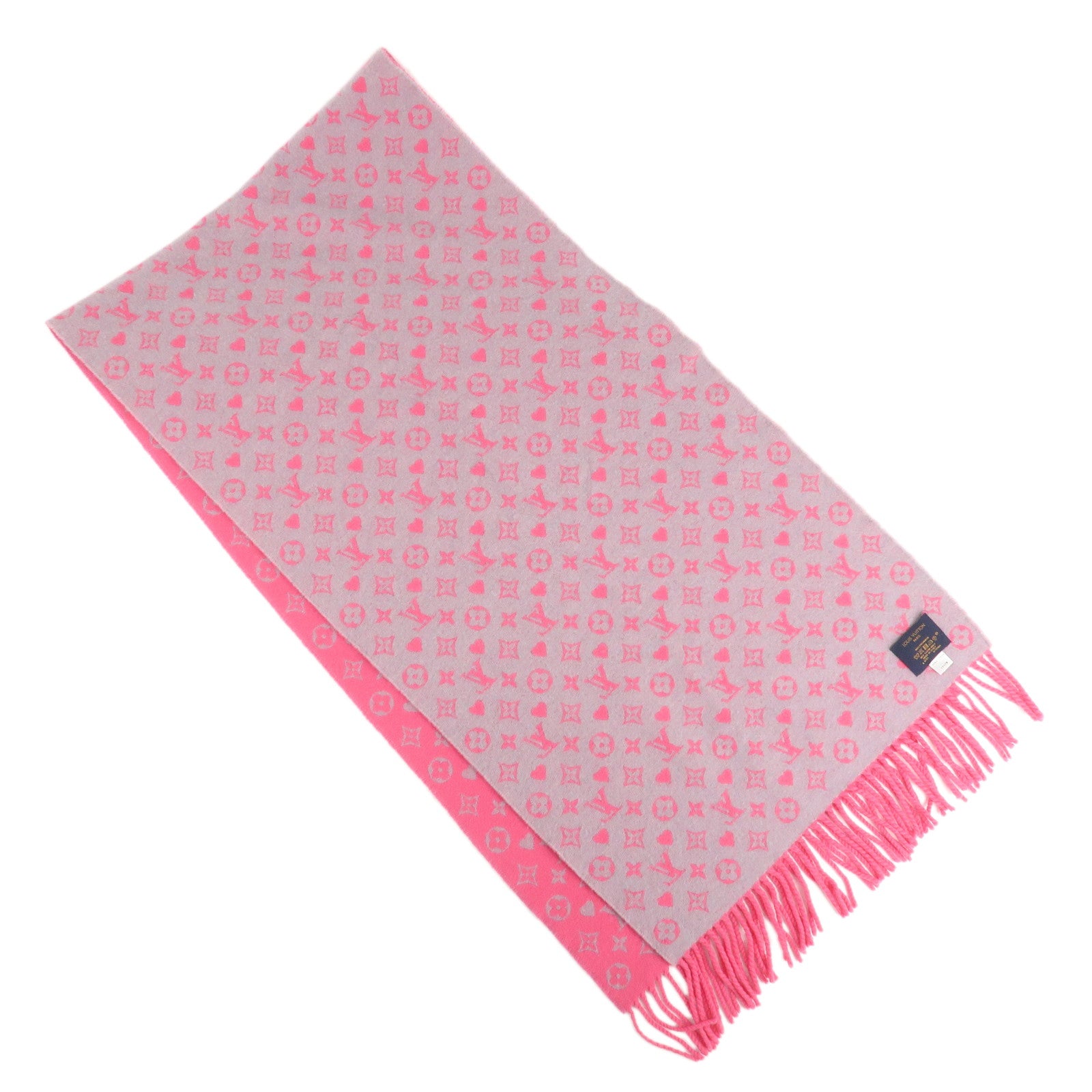 Louis Vuitton Escharp Game On Pink Scarf Pink M76901 Used