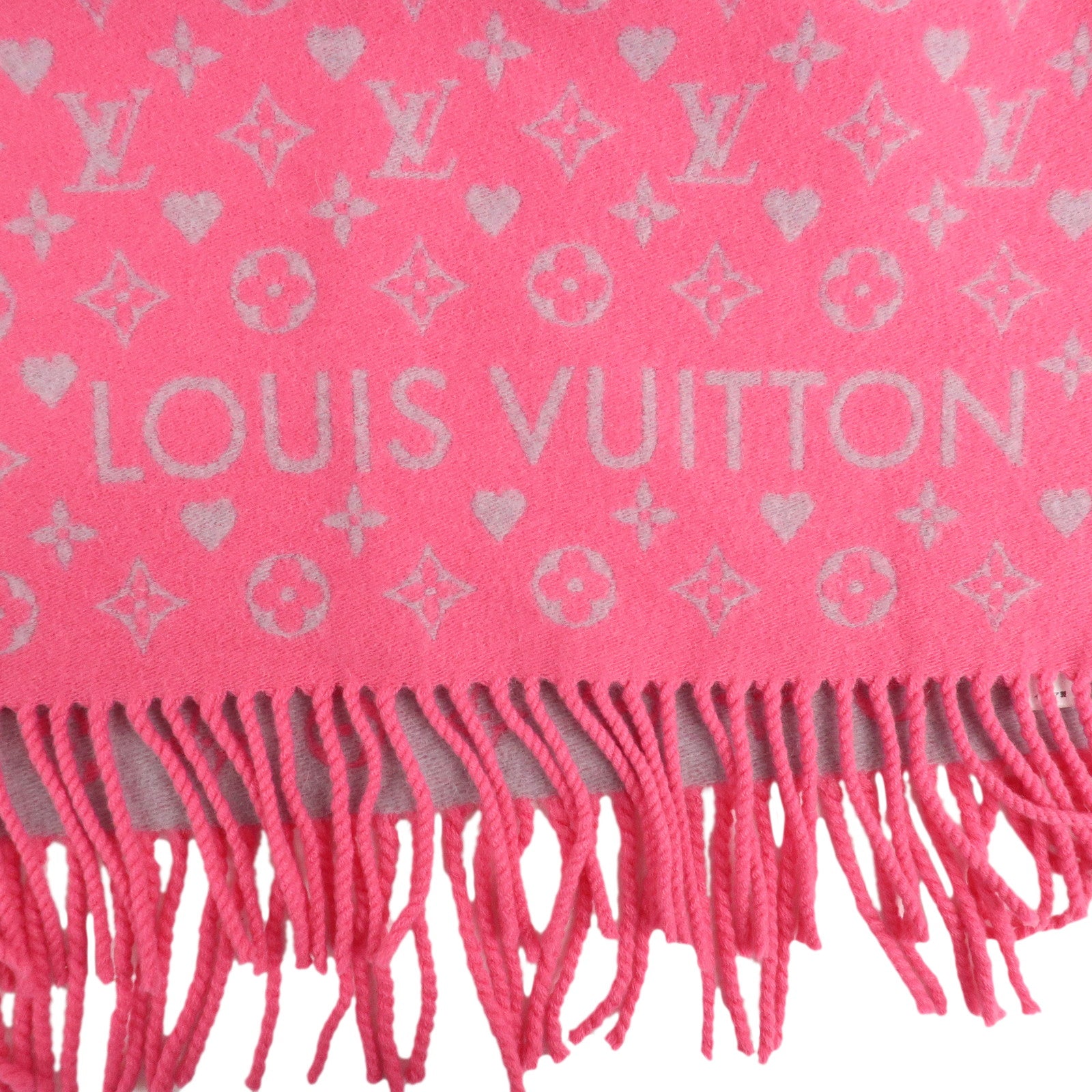 Louis Vuitton Escharp Game On Pink Scarf Pink M76901 Used