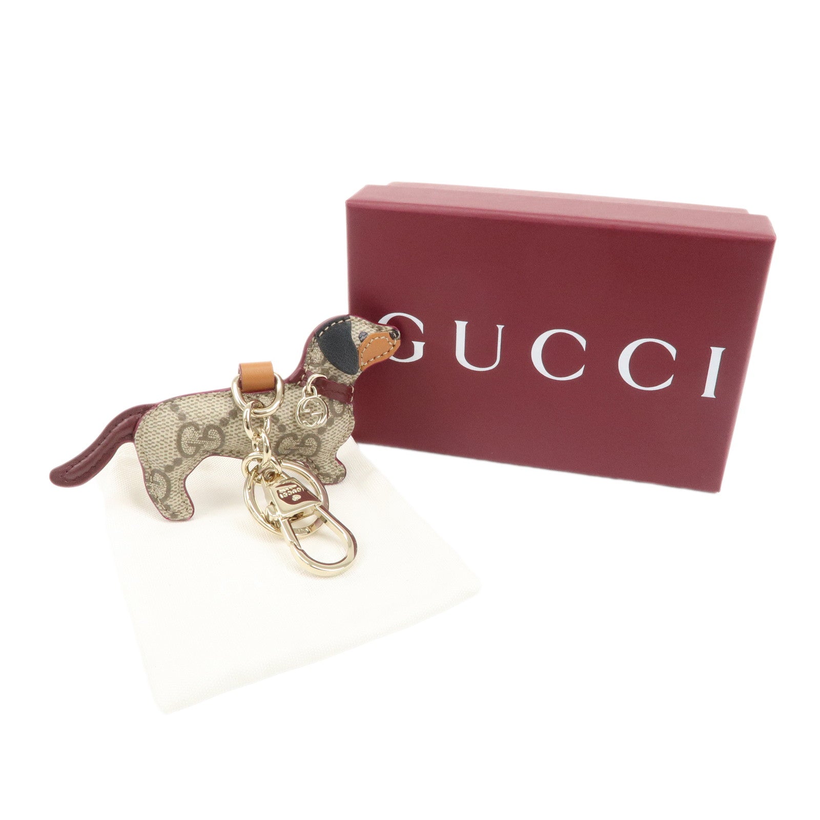 GUCCI Gucci Interlocking G Dog Shape Bag Charm Keychain 821812 Used