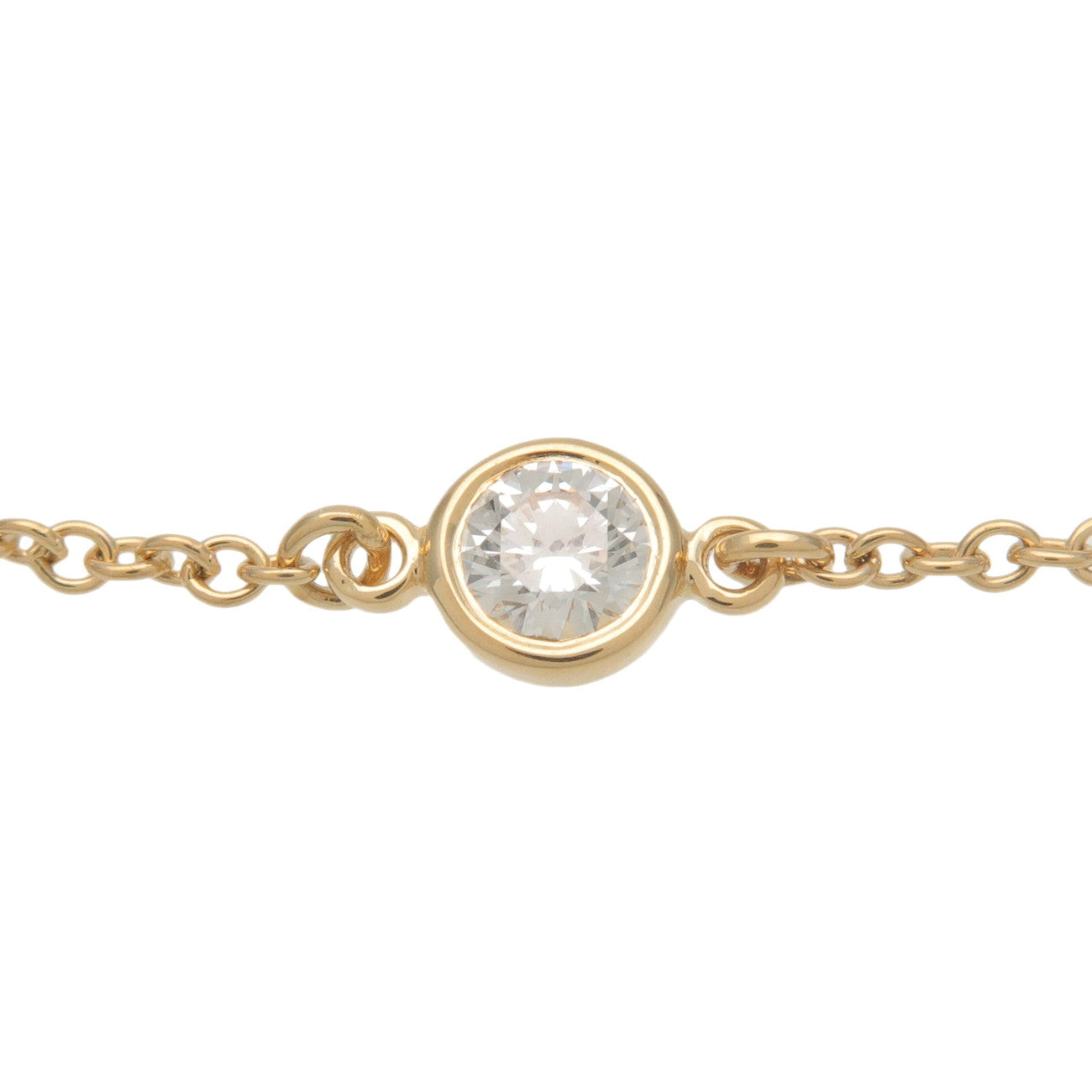 Tiffany&Co. By the Yard 1P Diamond Bracelet 0.08ct K18 Yellow Gold Used