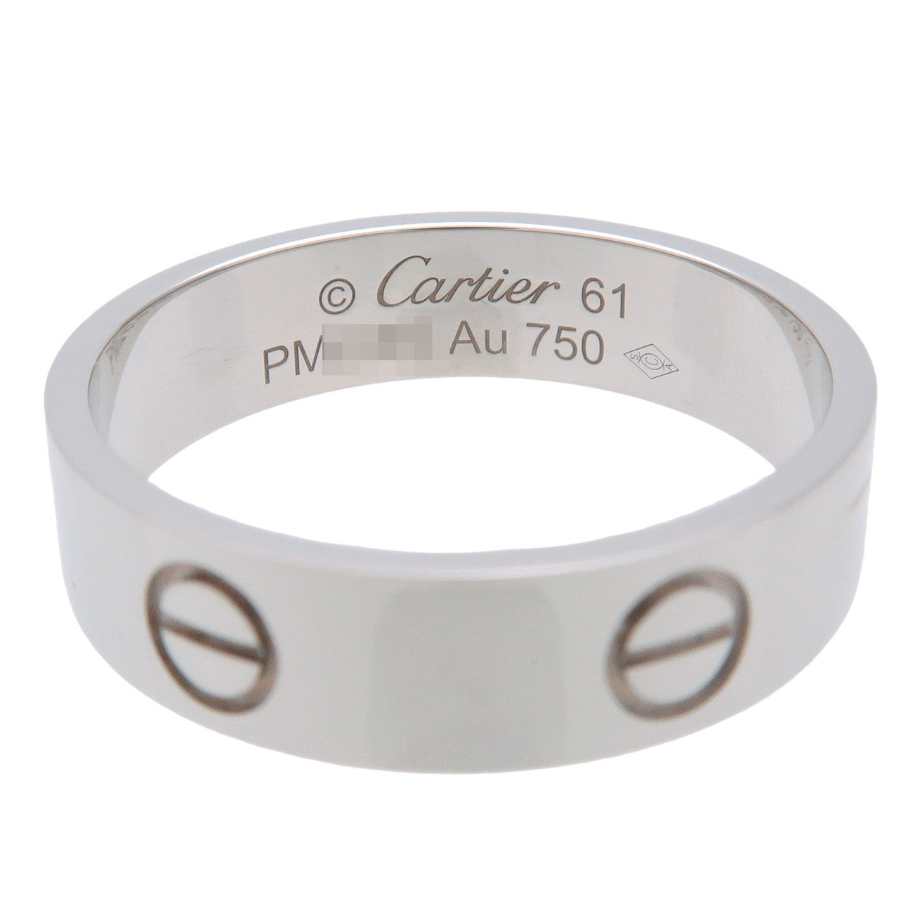 Cartier Love Ring #61 K18WG White Gold US9.5-10 EU60.5 HK21.5 Used
