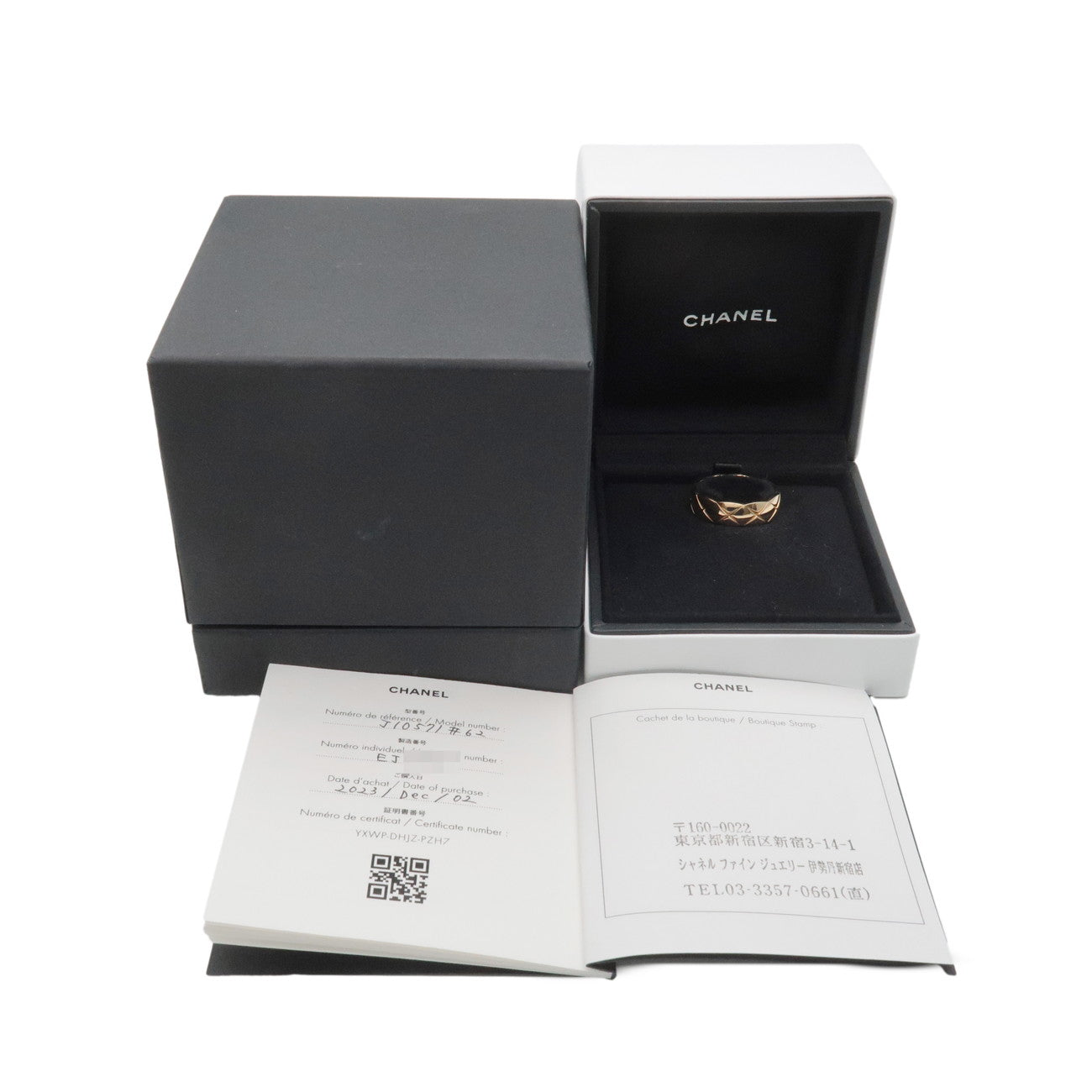 CHANEL COCO Crush Ring Medium #62 K18YG 750YG Yellow Gold J10571 Used