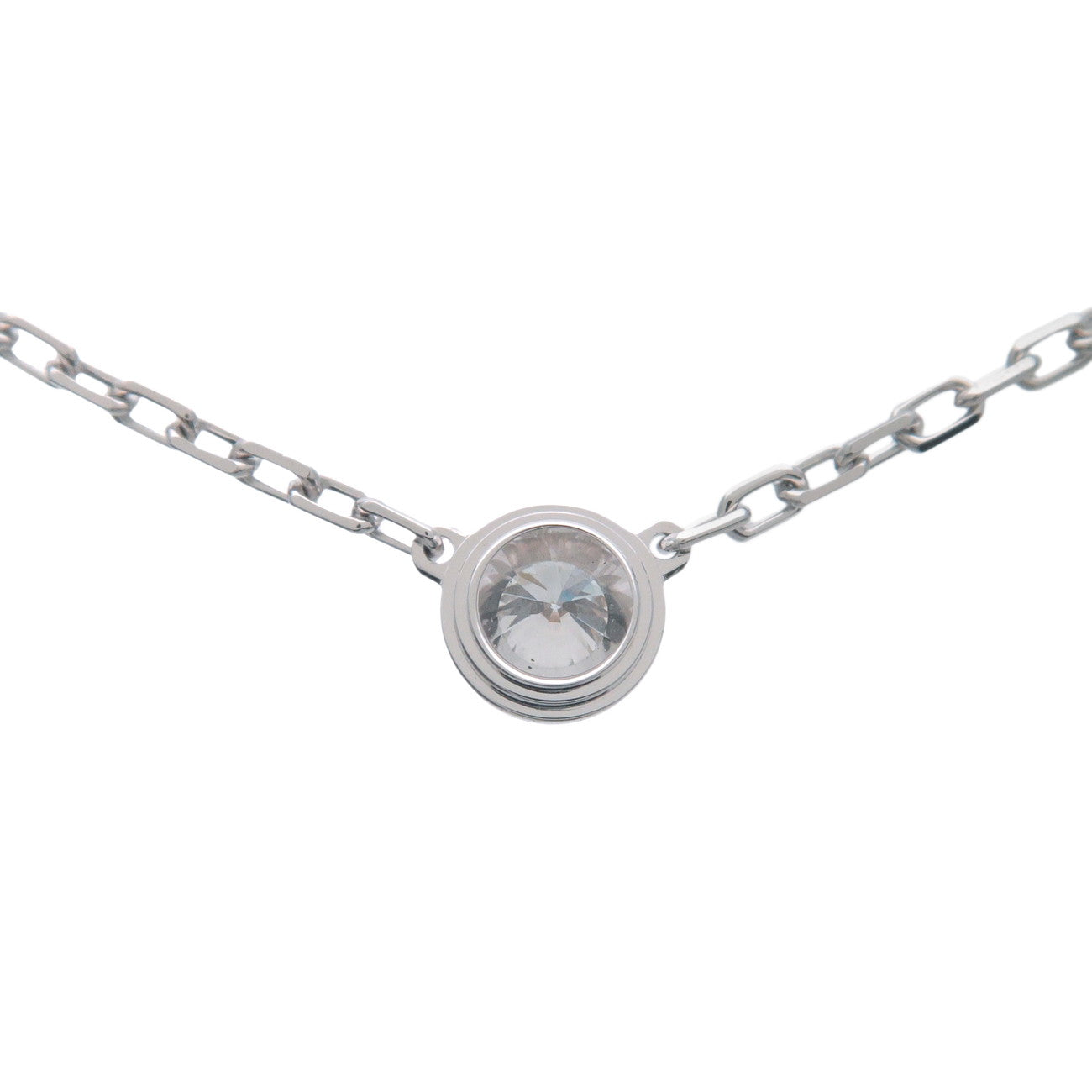 Cartier Diamants Leger Necklace SM Diamond 0.09ct K18 White Gold Used