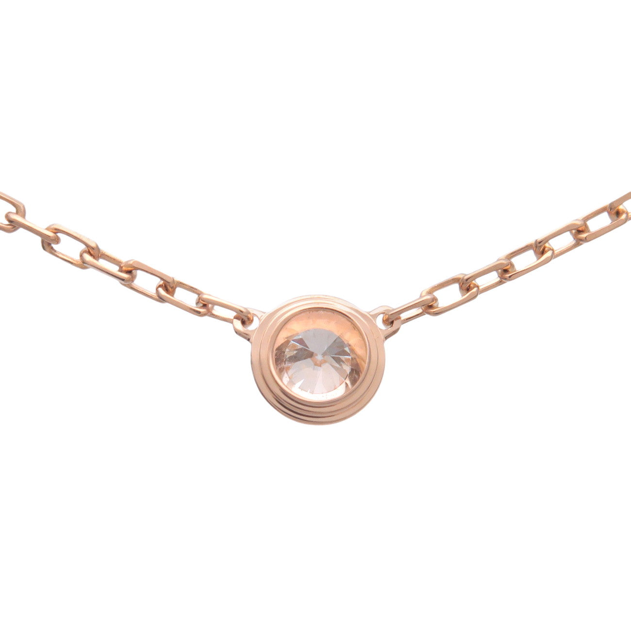Cartier Diamants Leger Necklace SM Diamond 0.09ct K18 Rose Gold Used