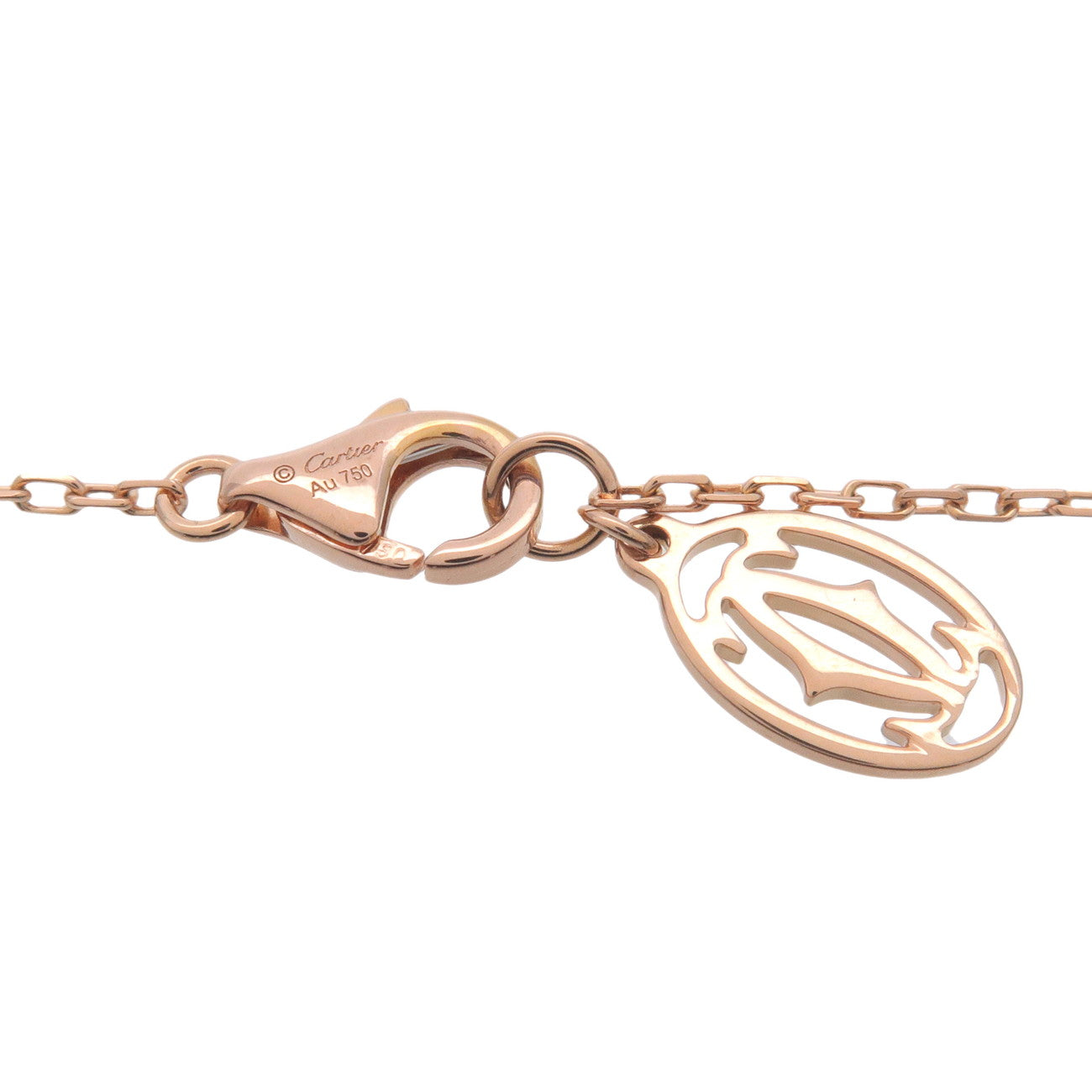 Cartier Diamants Leger Necklace SM Diamond 0.09ct K18 Rose Gold Used