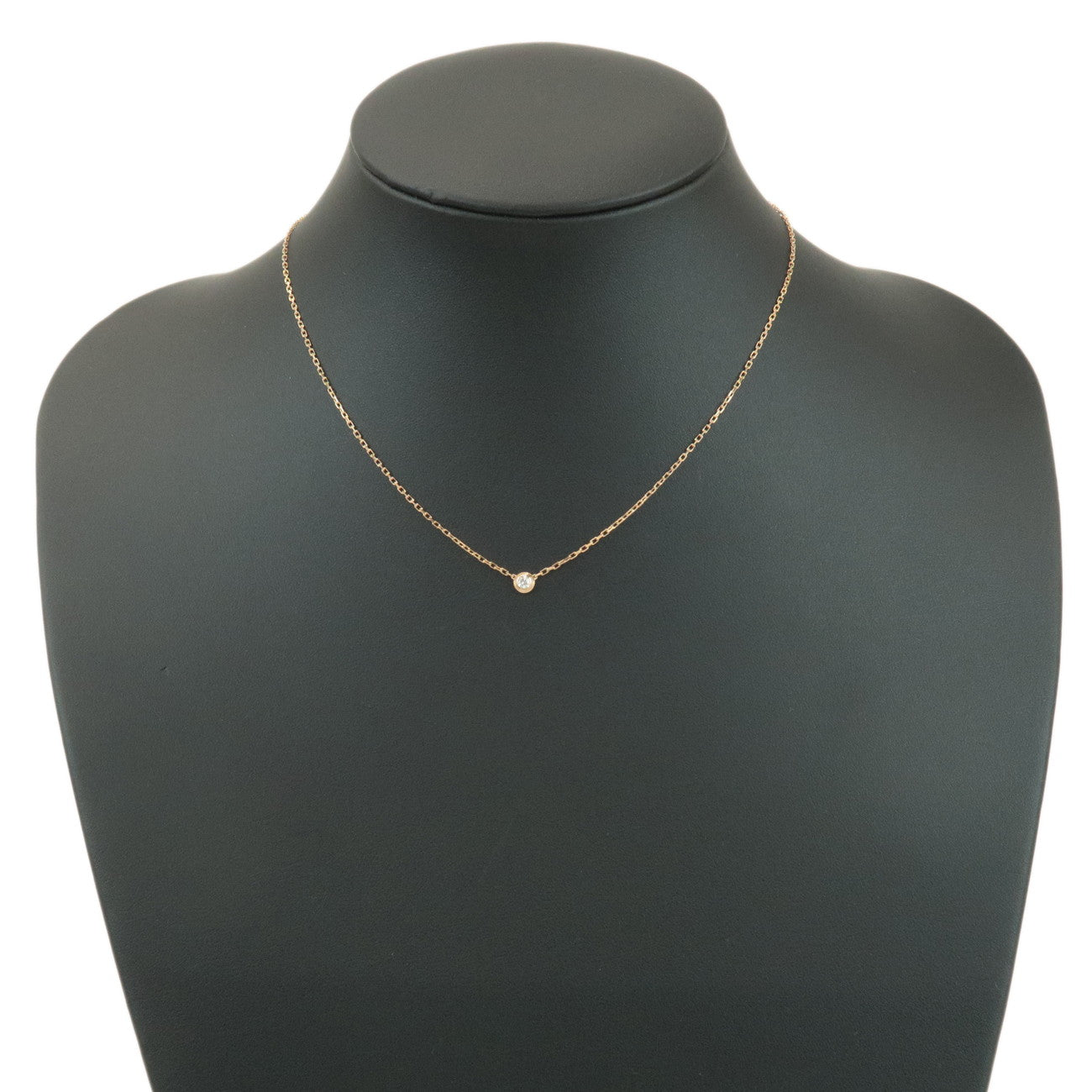 Cartier Diamants Leger Necklace SM Diamond 0.09ct K18 Rose Gold Used