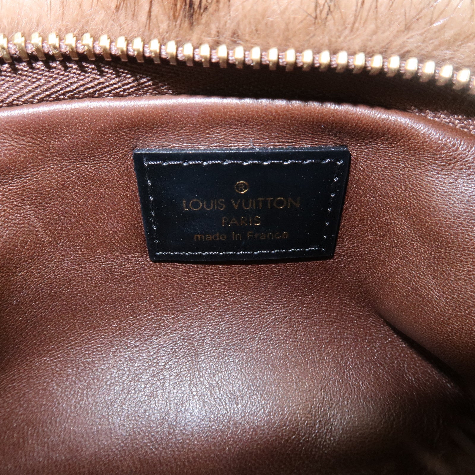 Louis Vuitton Monogram Mink Pochette Mila MM Brown Black M60182 Used