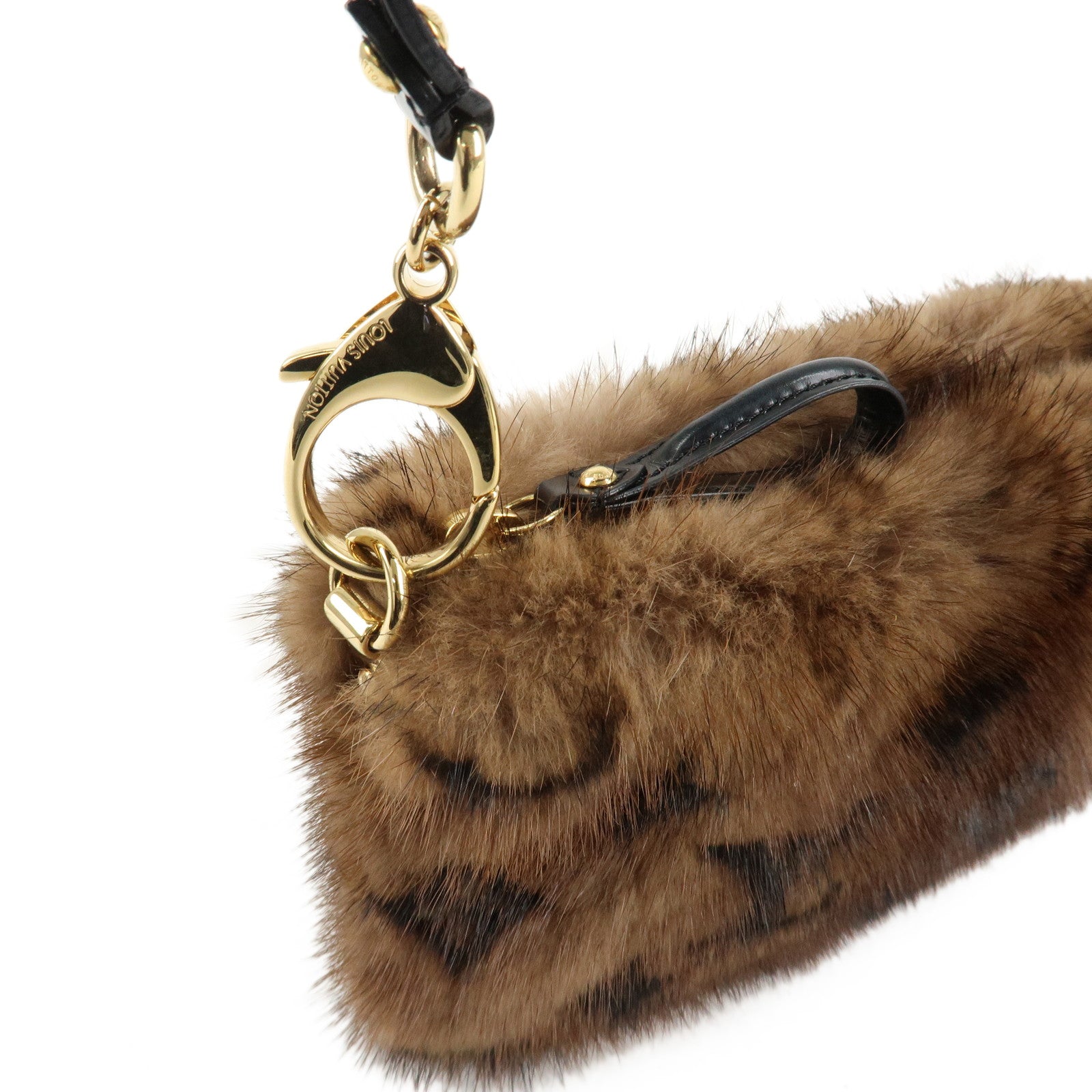 Louis Vuitton Monogram Mink Pochette Mila MM Brown Black M60182 Used