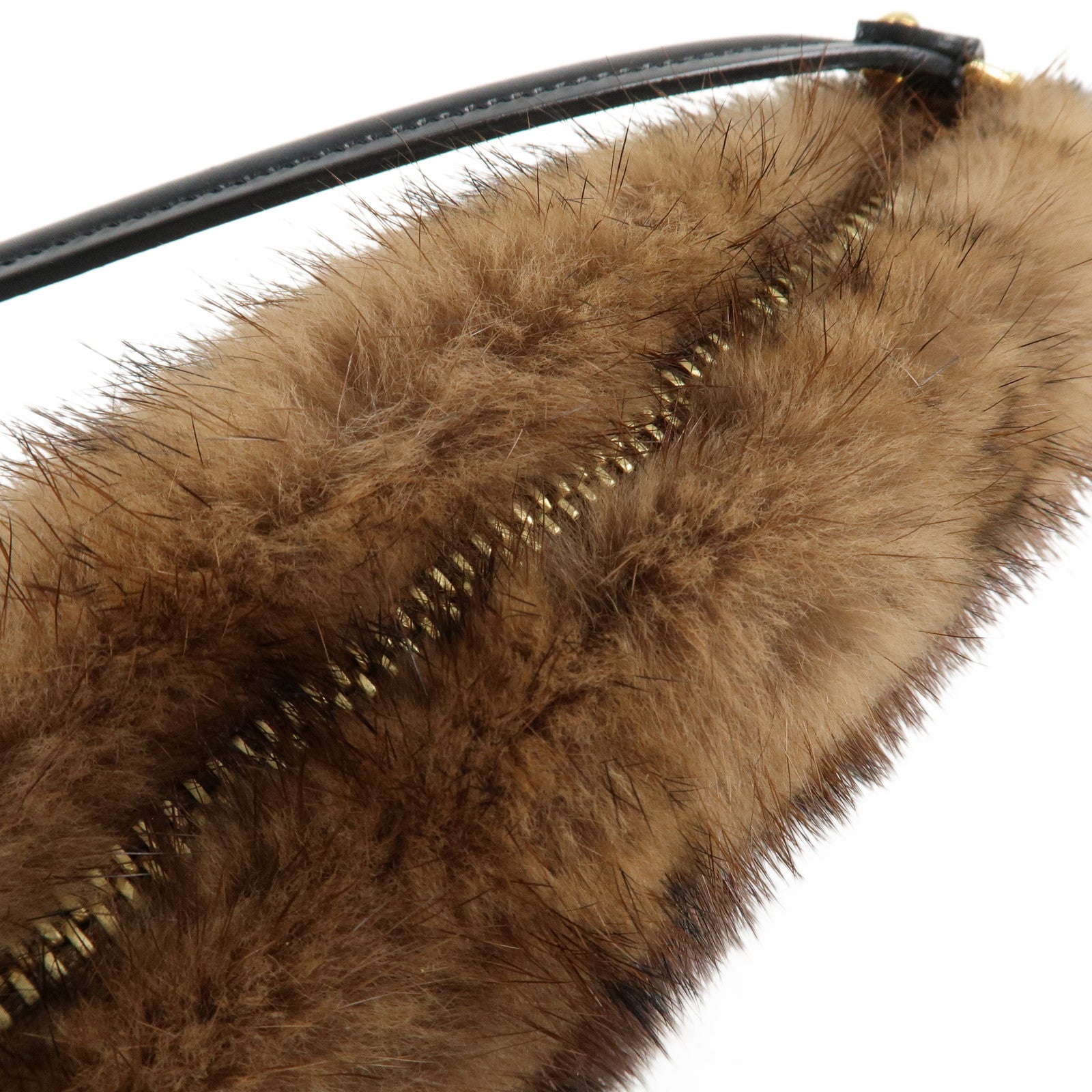 Louis Vuitton Monogram Mink Pochette Mila MM Brown Black M60182 Used