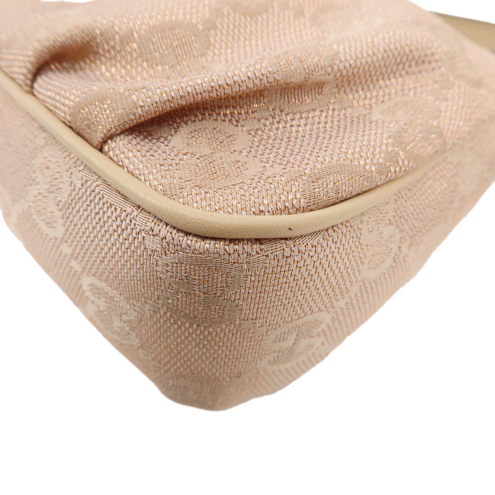 GUCCI Lovely Heart GG Canvas Leather Hand Bag Pink Beige 245938 Used