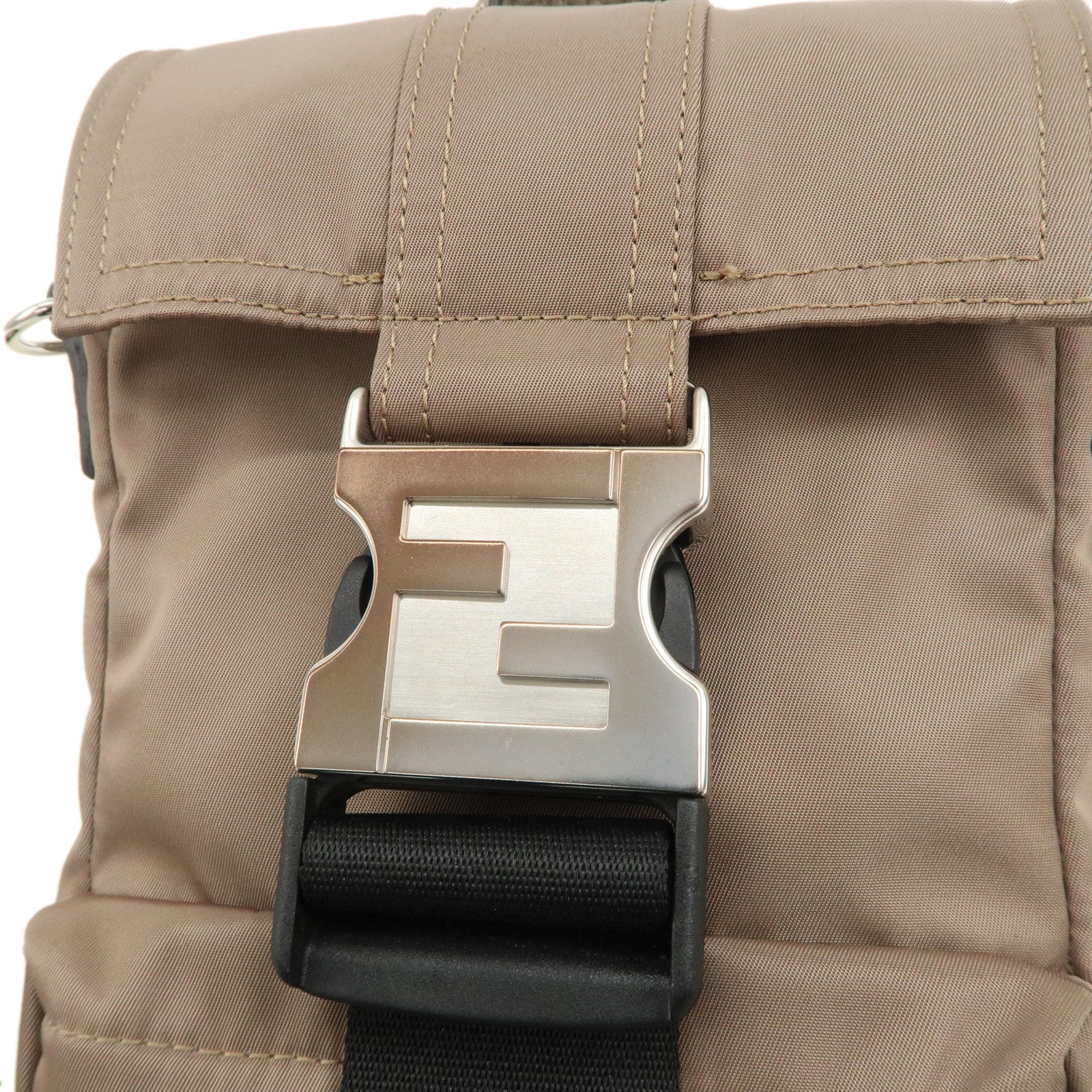 FENDI Nylon Leather FENDINESS MINI Mini Shoulder Pouch 7VZ068 Used