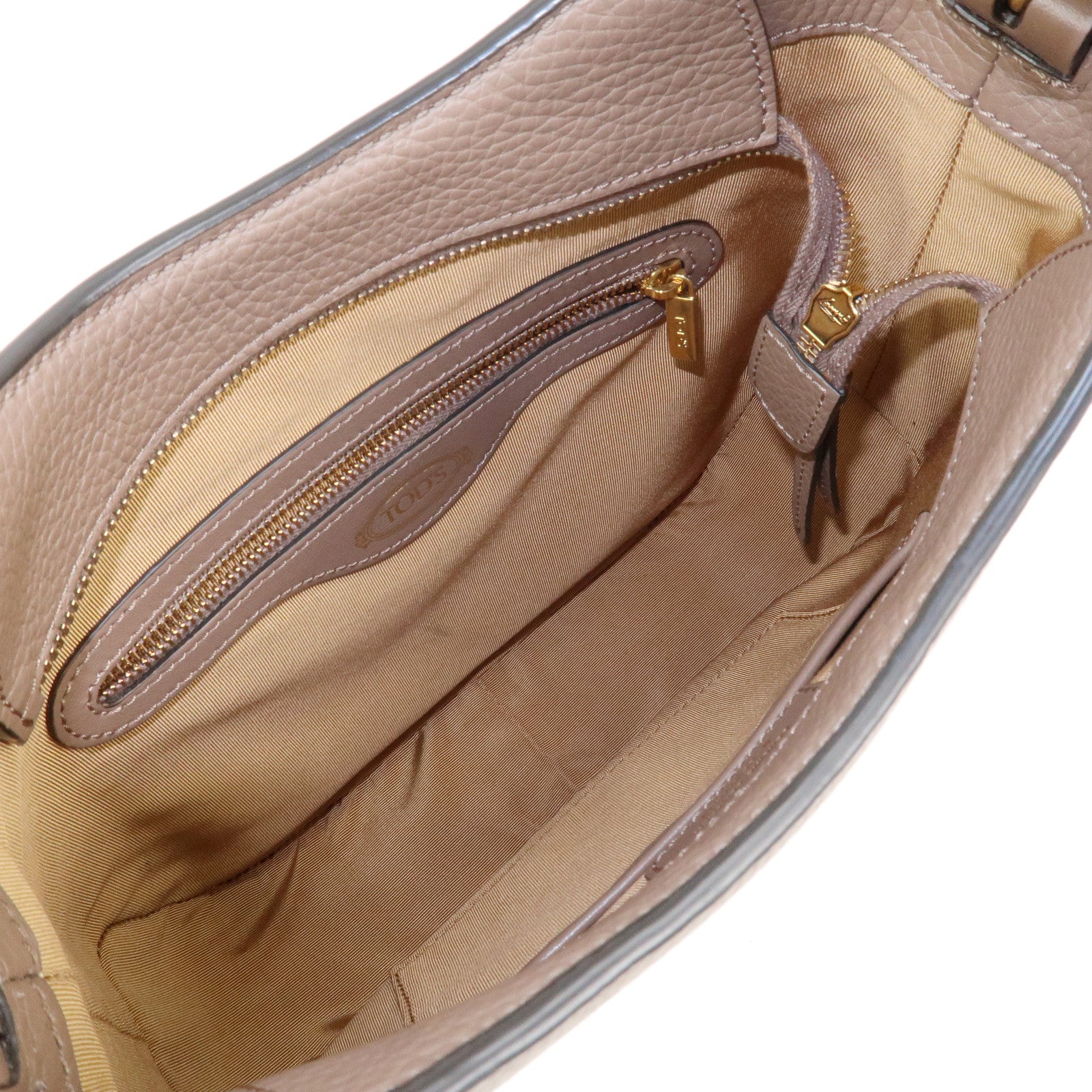 TOD'S T Timeless Leather Oboe Shoulder Bag Hand Bag Brown Used