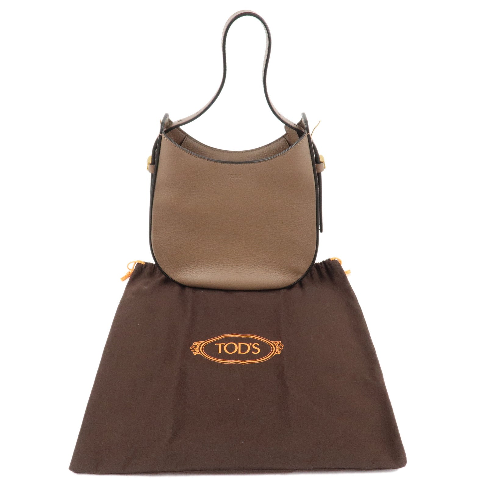 TOD'S T Timeless Leather Oboe Shoulder Bag Hand Bag Brown Used