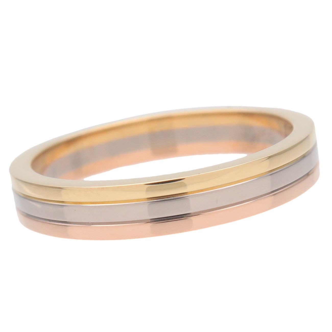 Cartier Vandome Three Color Ring K18 750YG/WG/PG #57 US7-7.5 Used