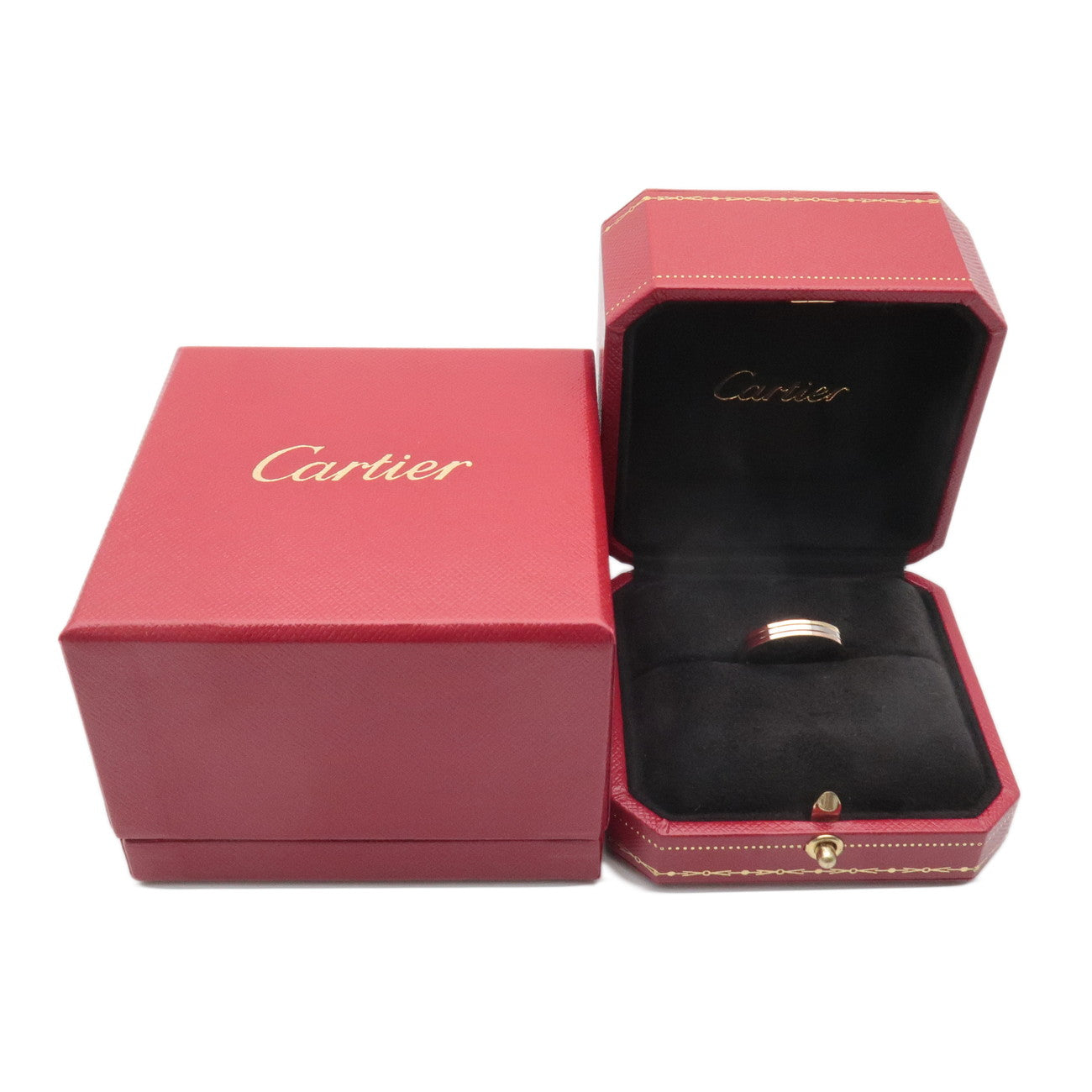 Cartier Vandome Three Color Ring K18 750YG/WG/PG #57 US7-7.5 Used