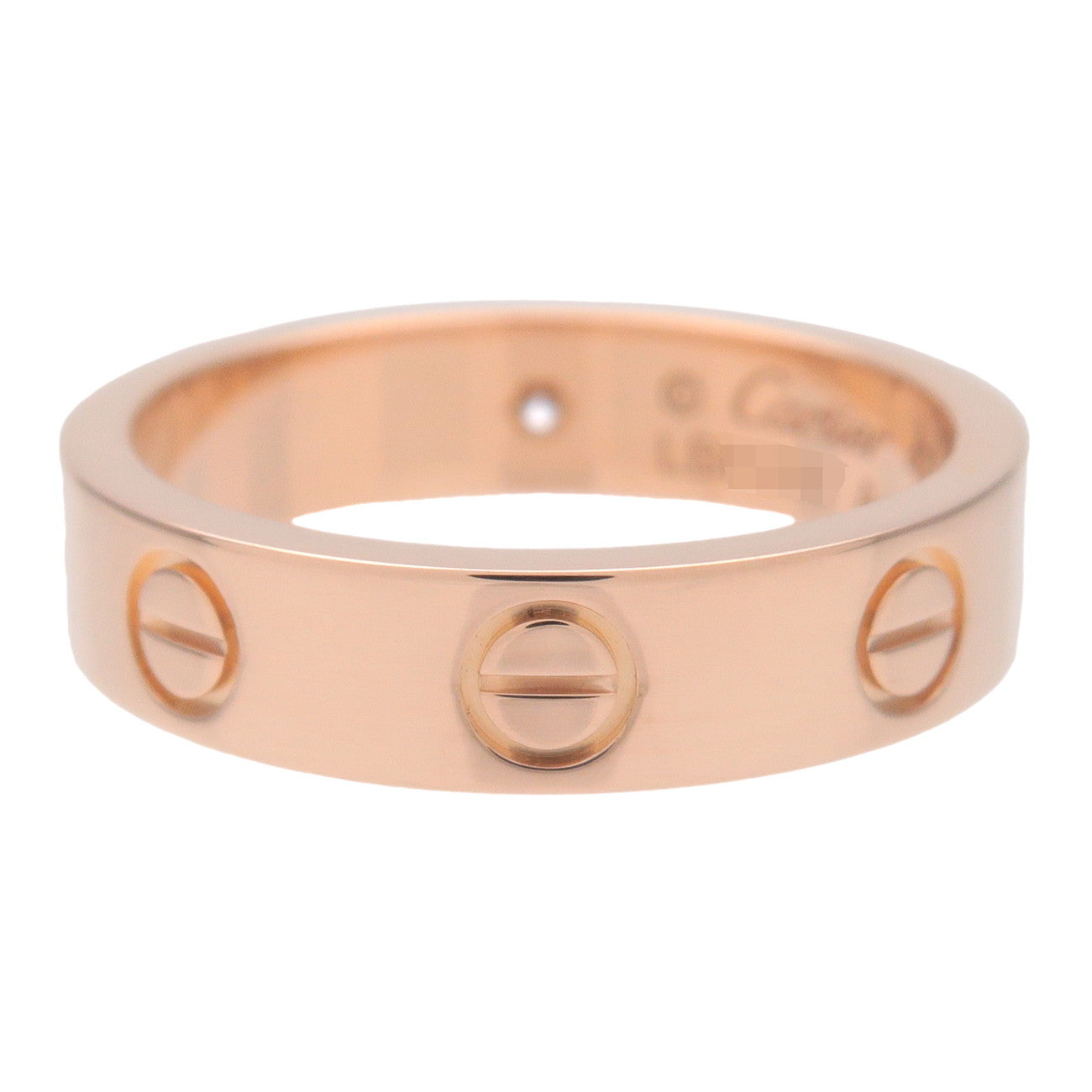 Cartier 1P Diamond Mini Love Ring K18 750PG Rose Gold #47 Used