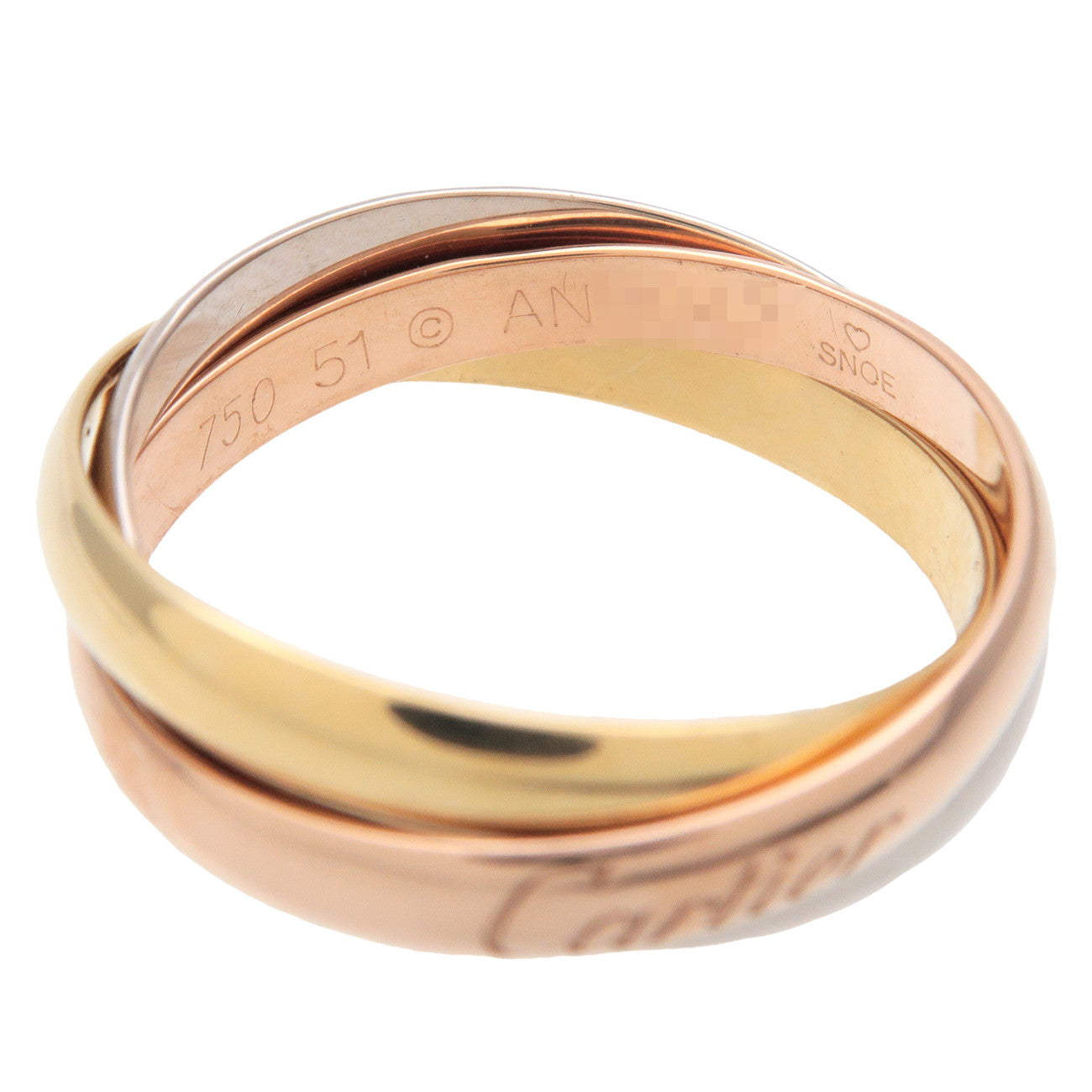 Cartier Trinity Ring SM K18 750YG/WG/PG #51 US6 EU51 Used