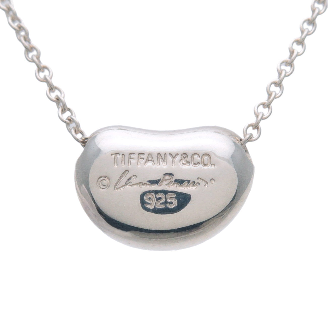 Tiffany&Co. Bean Charm Necklace Small SV925 Silver Used