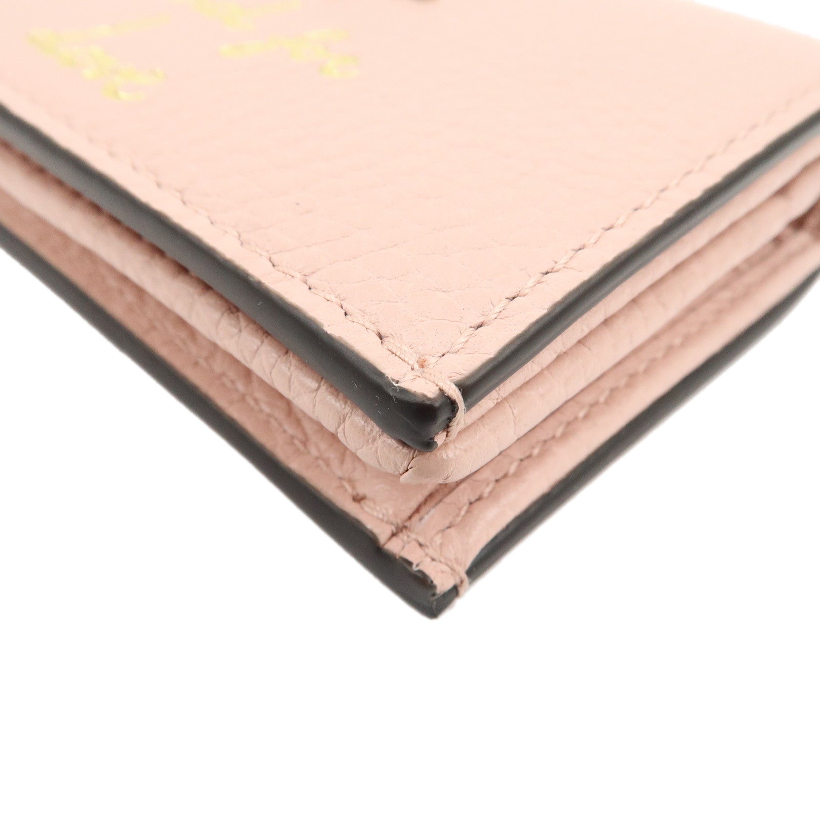 GUCCI Gucci Animalier Leather Bi-fold Wallet Bee Pink 460185 Used