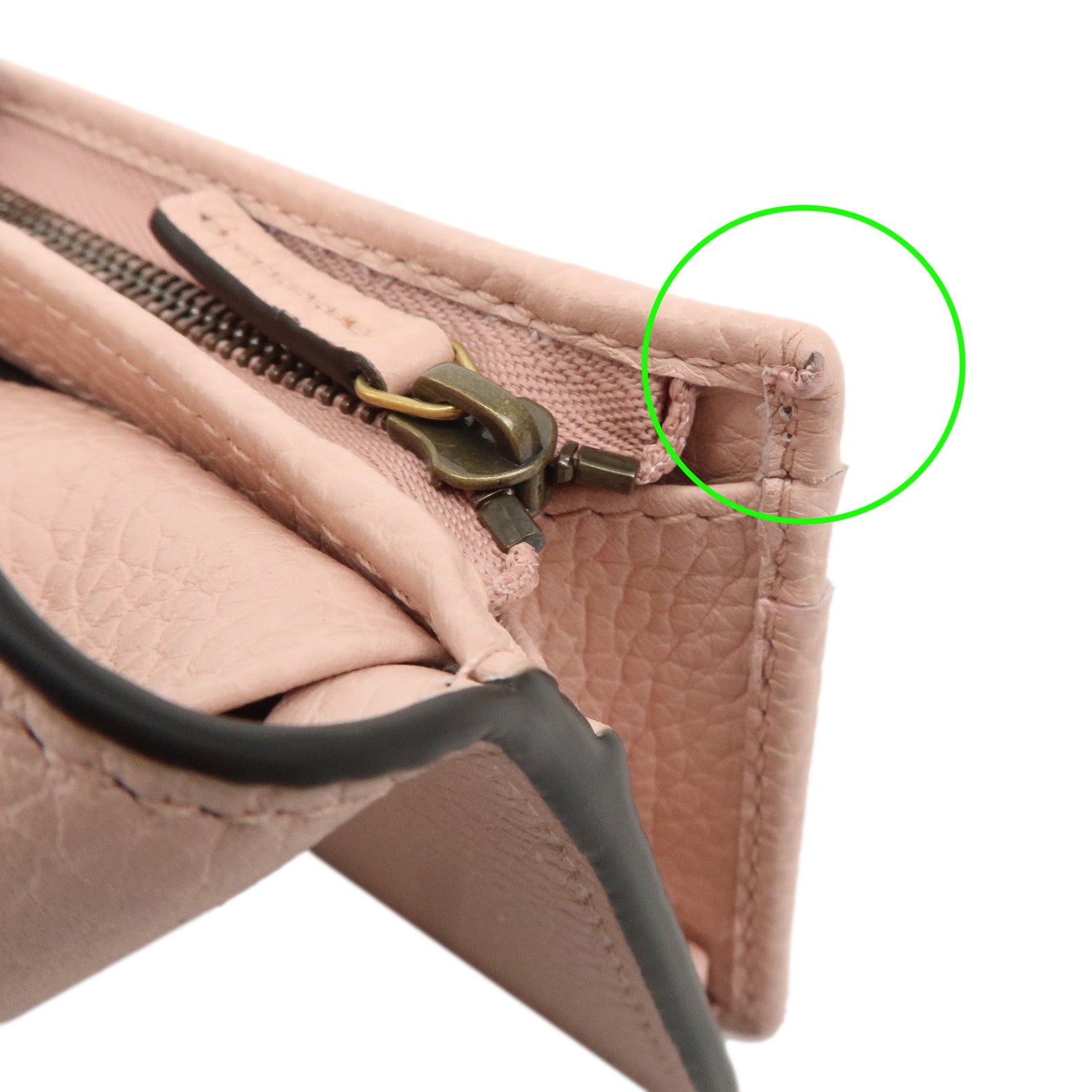 GUCCI Gucci Animalier Leather Bi-fold Wallet Bee Pink 460185 Used