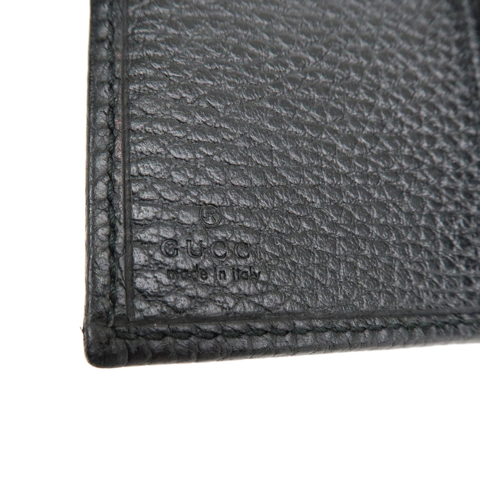 GUCCI GG Marmont Leather Tri-fold Compact Wallet Black 474746 Used