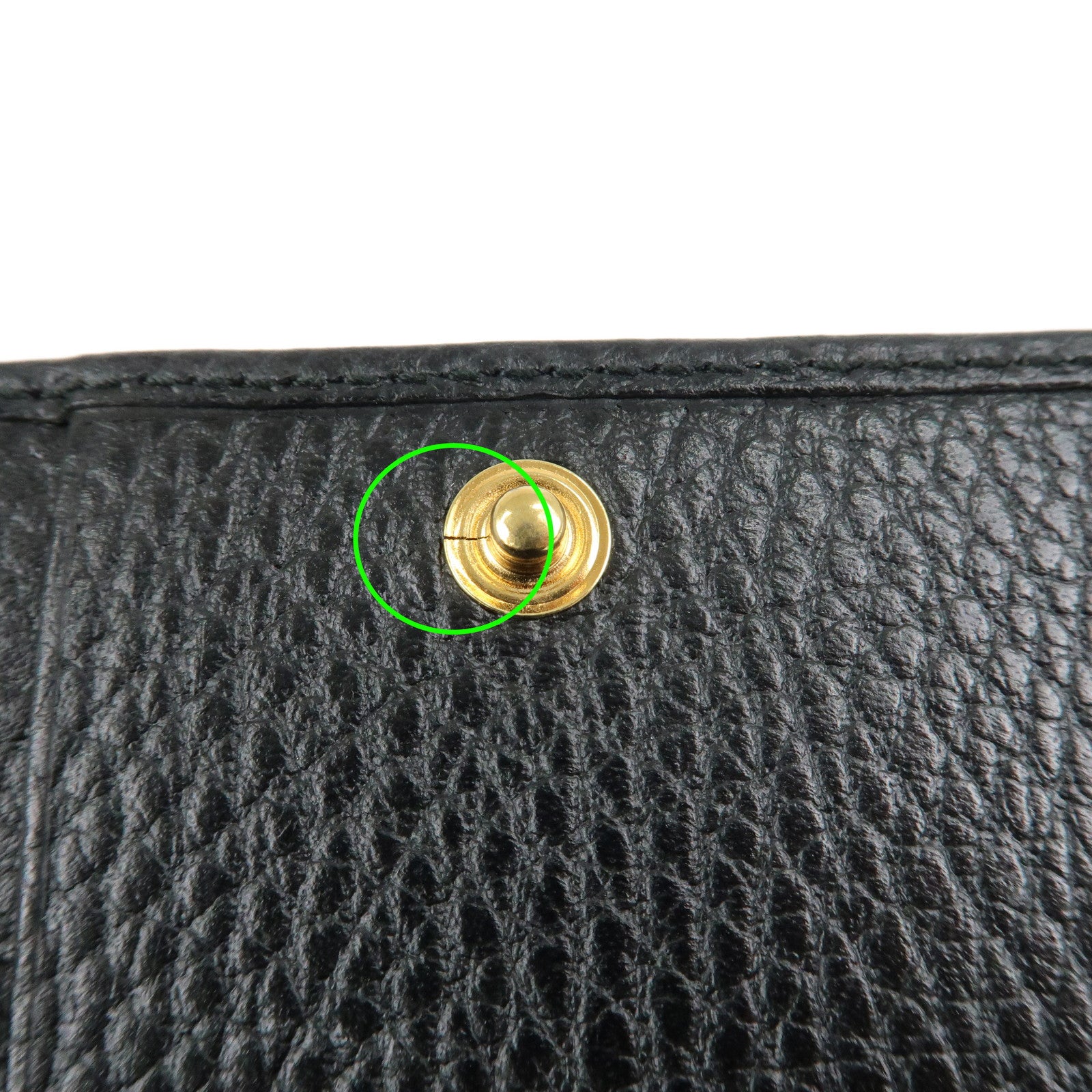 GUCCI GG Marmont Leather Tri-fold Compact Wallet Black 474746 Used