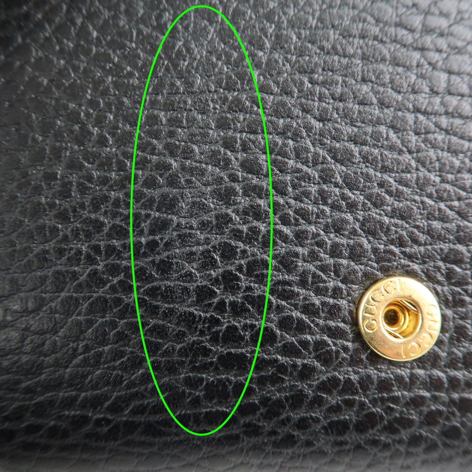 GUCCI GG Marmont Leather Tri-fold Compact Wallet Black 474746 Used