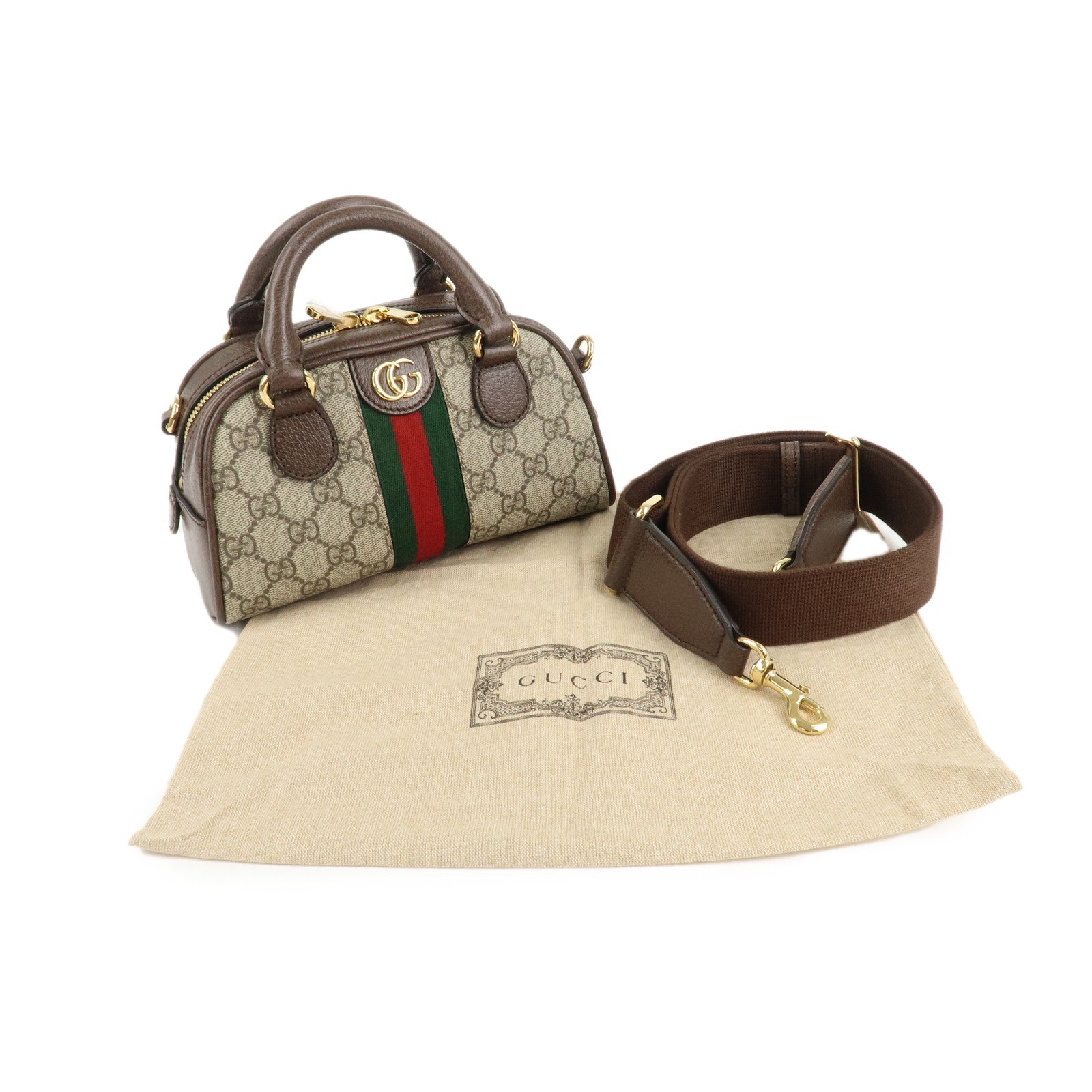 GUCCI Ophidia Sherry GG Supreme Leather 2Way Bag Shoulder Bag Used