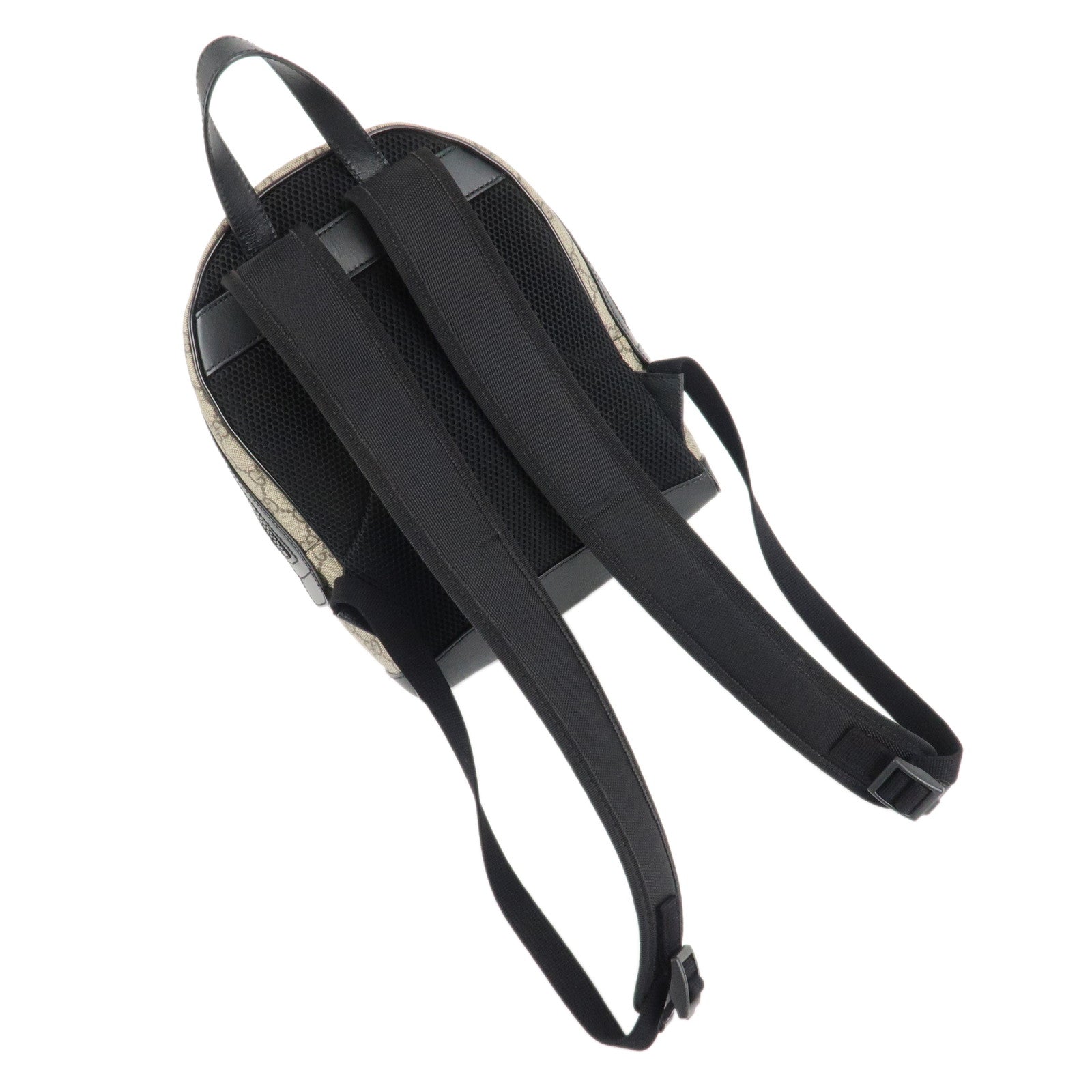 GUCCI GG Supreme Leather Back Pack Beige Black 429020 Used