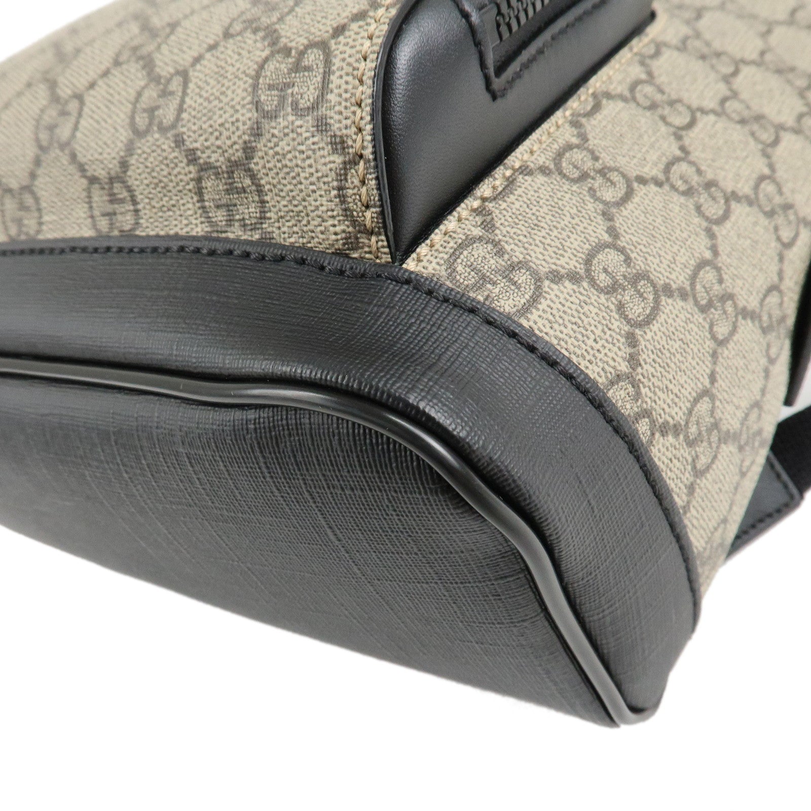 GUCCI GG Supreme Leather Back Pack Beige Black 429020 Used