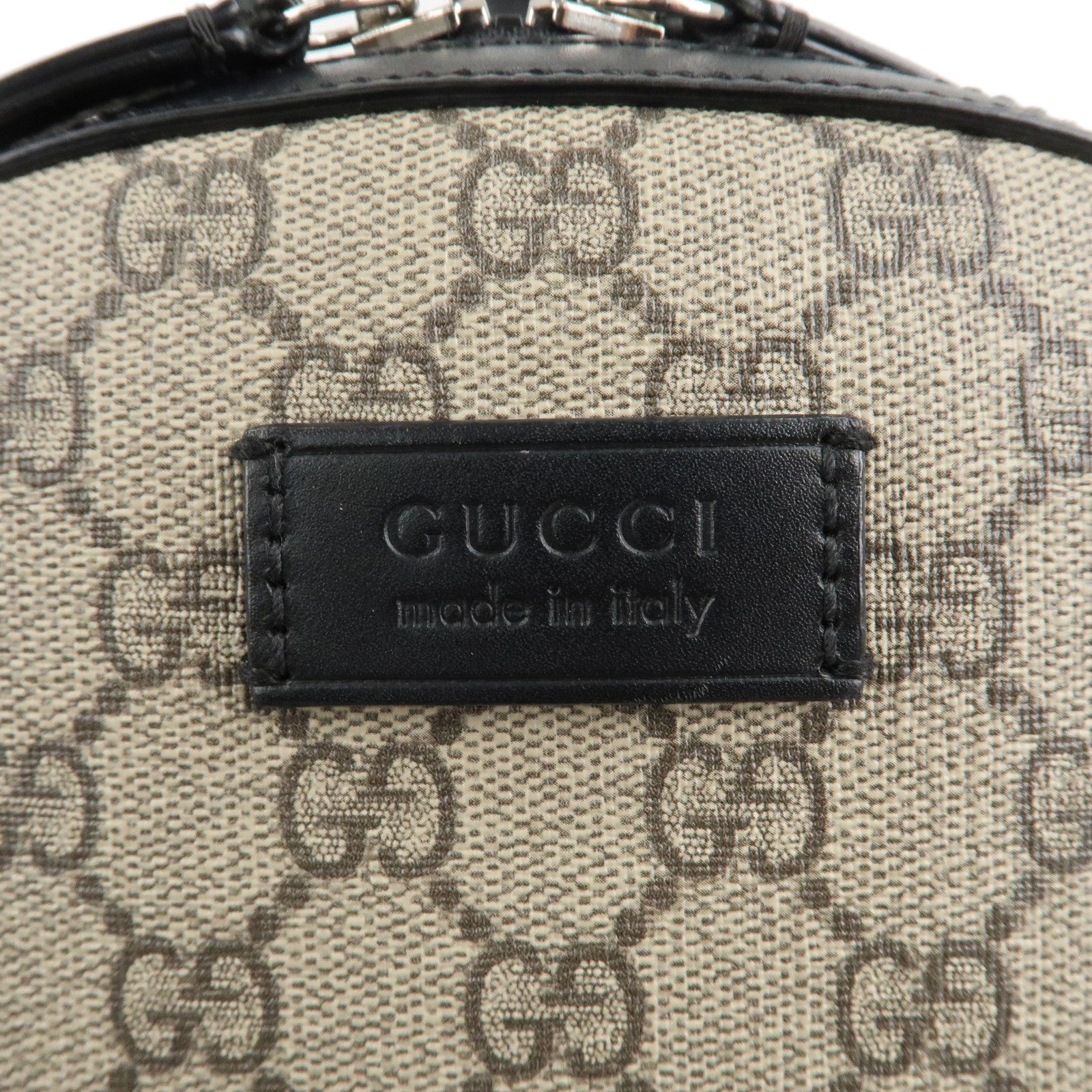 GUCCI GG Supreme Leather Back Pack Beige Black 429020 Used
