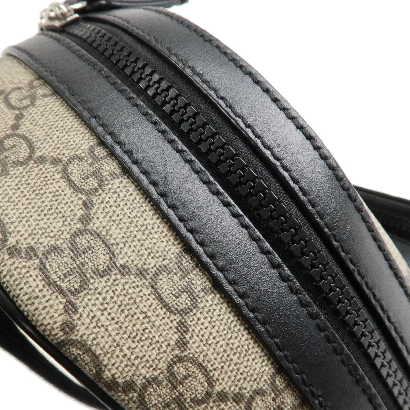 GUCCI GG Supreme Leather Back Pack Beige Black 429020 Used