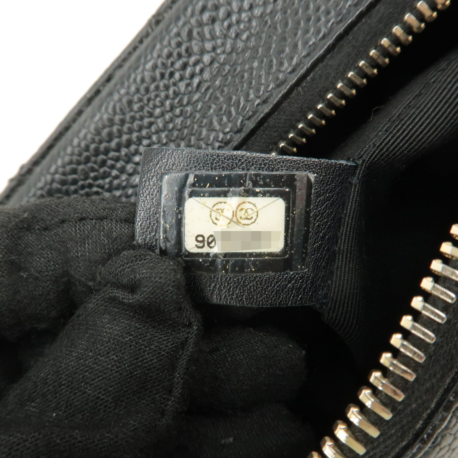 CHANEL Caviar Skin Chain Shoulder Bag Black A20993 Used